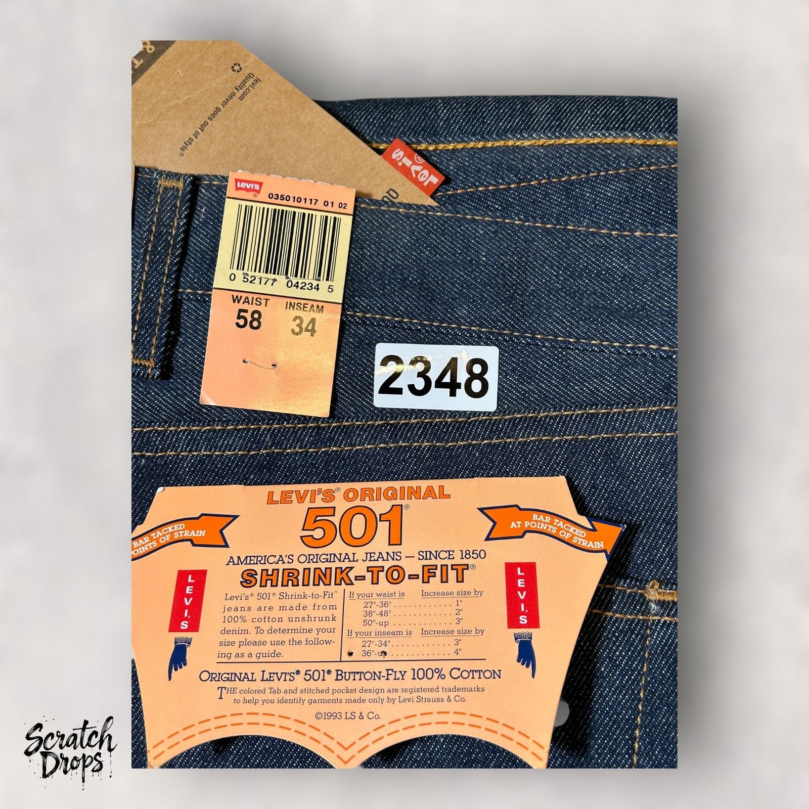 Levi's Vintage Levi’s 501xx Shrink-to-Fit Jeans USA W58 L34 501 NWT Size US 42 / EU 58 - 8 Thumbnail