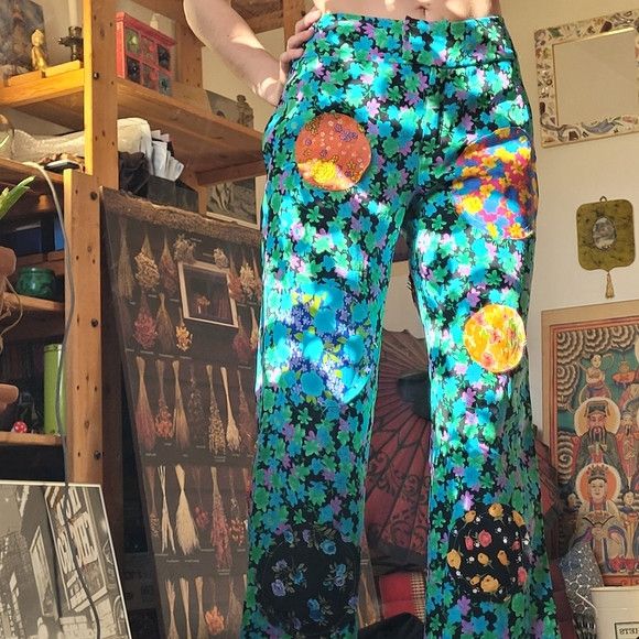 Other Alexsandro Palombo Rare Floral Patch Designer Pants - 25'' Size 25" / US 0 / IT 36 - 4 Thumbnail