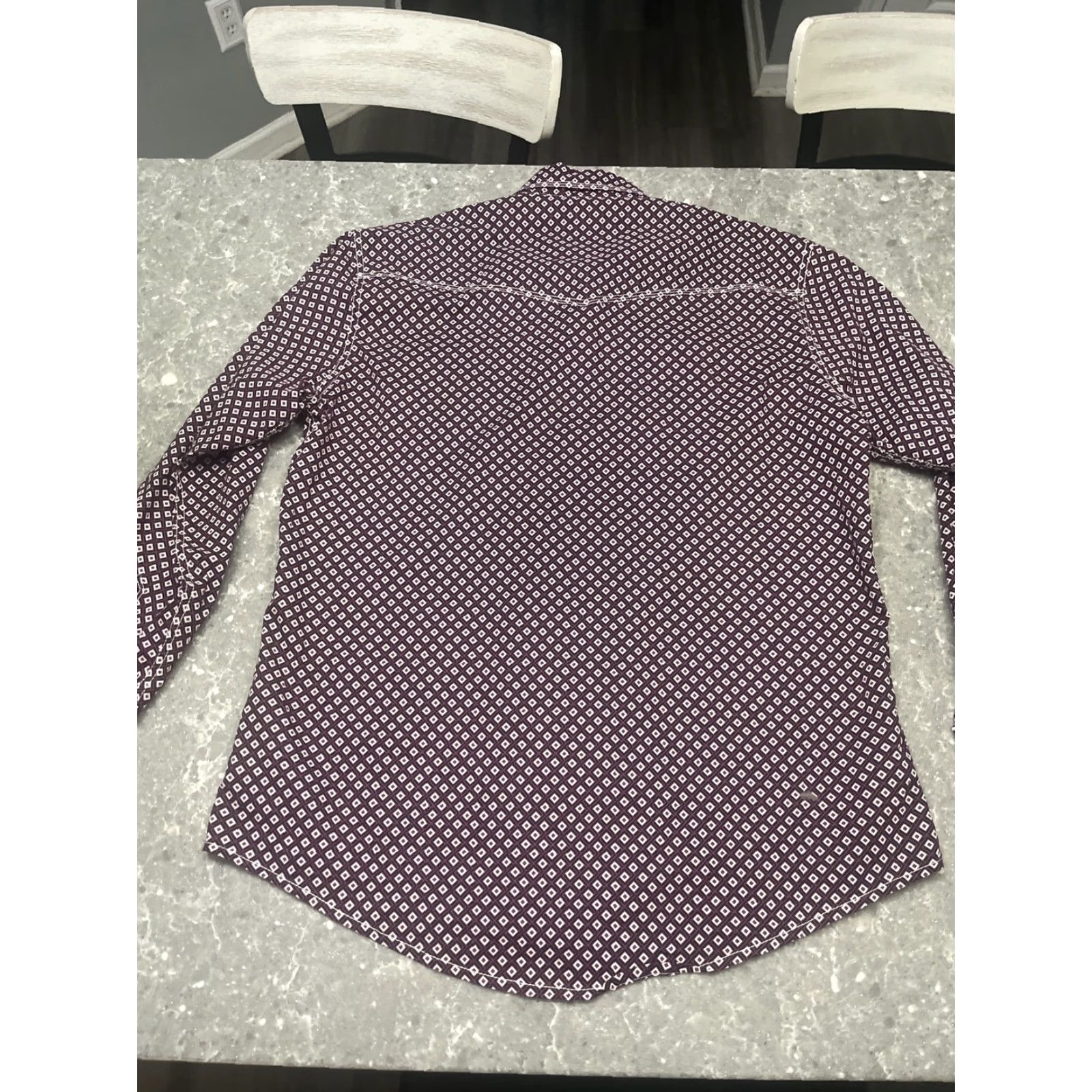 Wrangler Wrangler Shirt Mens L Purple Pearl Snap Western 20X Competition Advanced Comfort Button-Up Geometric Long Sleeve Cotton Blend Size US L / EU 52-54 / 3 - 7 Thumbnail