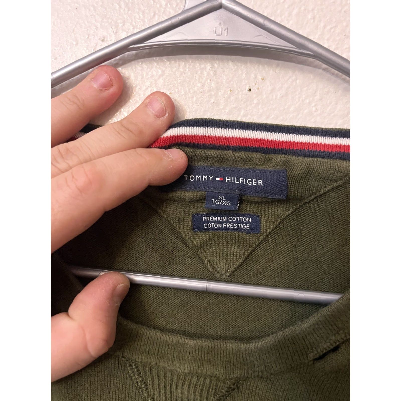 Tommy Hilfiger Tommy Hilfiger Pullover Sweater Mens XL Green Crew Neck Premium Cotton Size US XL / EU 56 / 4 - 2 Thumbnail