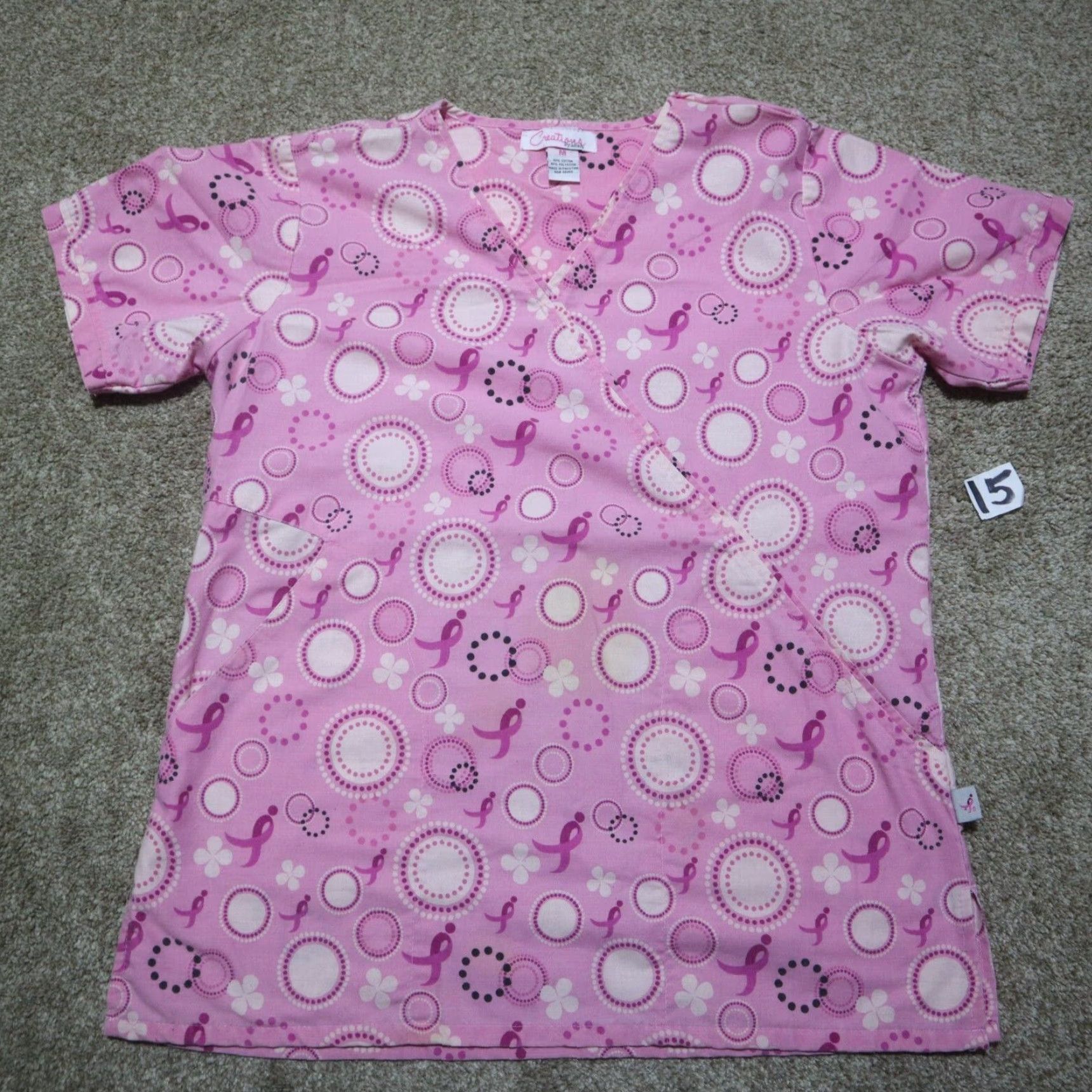 Vintage Creations by Leah Breast Cancer Awareness Shirt Women M Black, Geometric Pattern, M, Shirt, Womens, 90s? Size US M / EU 48-50 / 2 - 2 Thumbnail