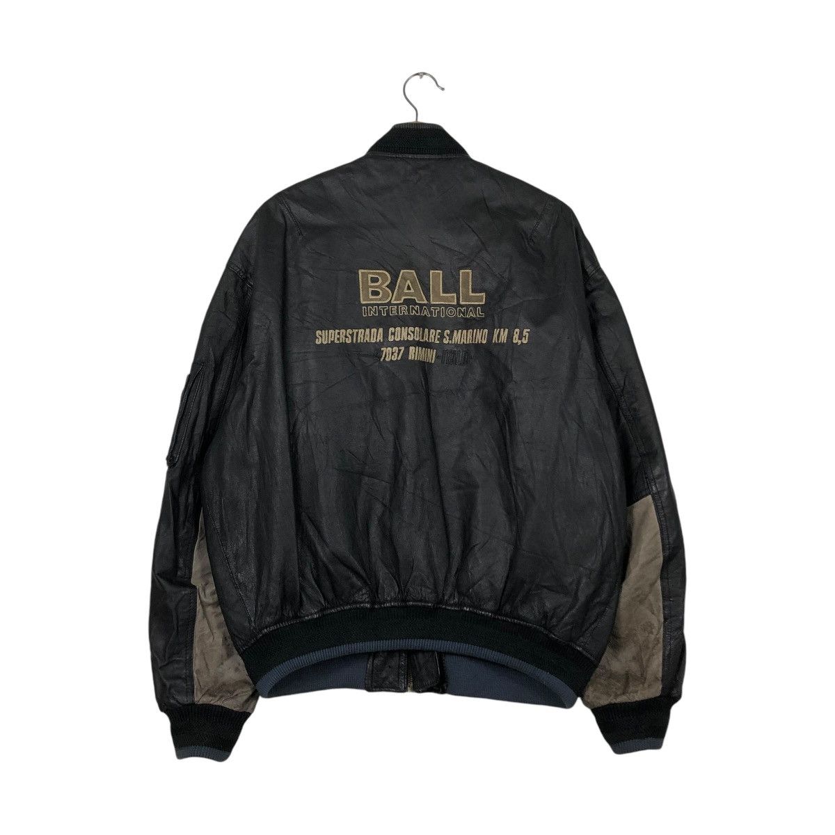 Japanese Brand VINTAGE BIKER LEATHER JACKET BALL INTERNATIONAL ISSEYMIYAKE Size US M / EU 48-50 / 2 - 10 Thumbnail