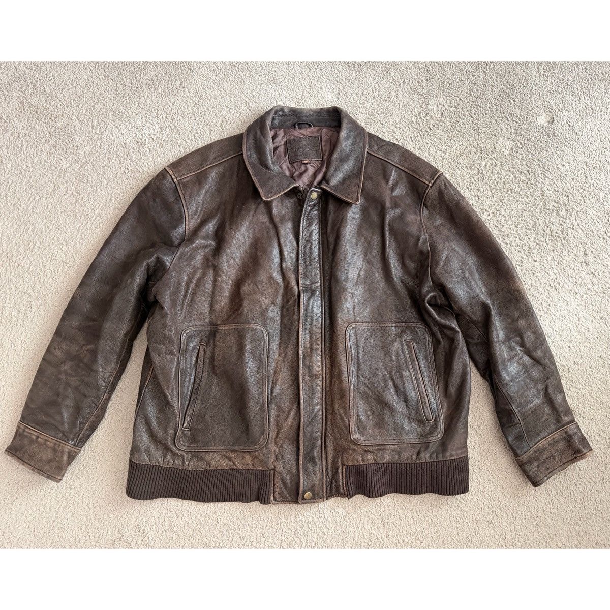 Cherokee VINTAGE CHEROKEE BROWN LEATHER BOMBER JACKET Size US XXL / EU 58 / 5 - 7 Thumbnail