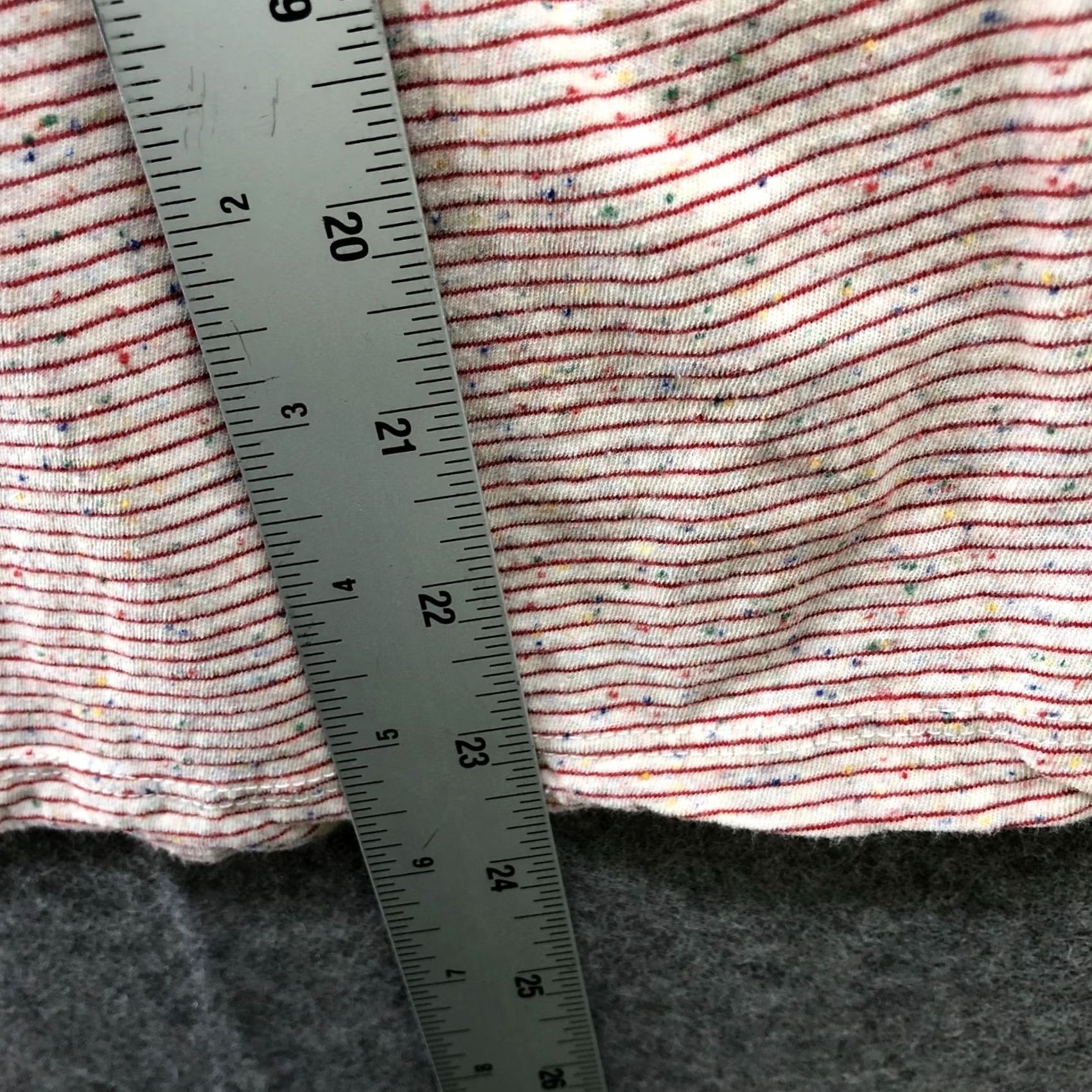 Marine Layer Marine Layer Swing Crew Tee Womens XS Confetti Red Stripe Short Sleeve Size 26" / US 2 / IT 38 - 7 Thumbnail