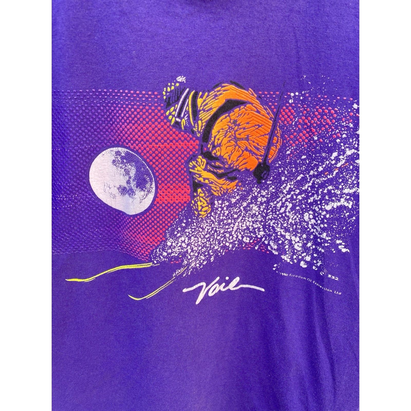 Vintage VINTAGE Vail T Shirt M Mirski Neon Ski Snow Skier Graphics c 1990 Size L Mens Shirt Size US L / EU 52-54 / 3 - 4 Thumbnail