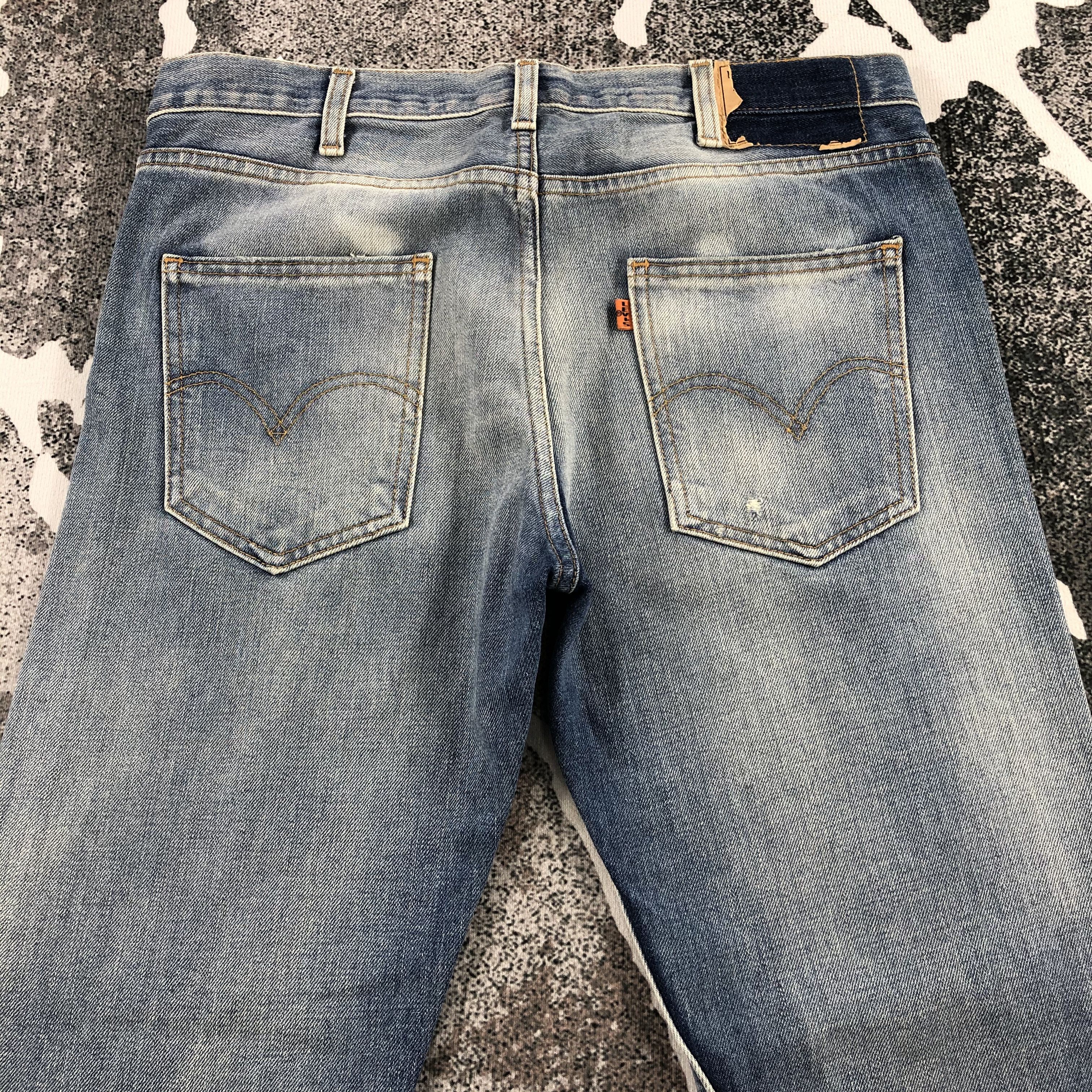 Levi's Vintage Levis 605 Jeans Orange Tab Distressed Denim KJ714 Size US 30 / EU 46 - 4 Thumbnail