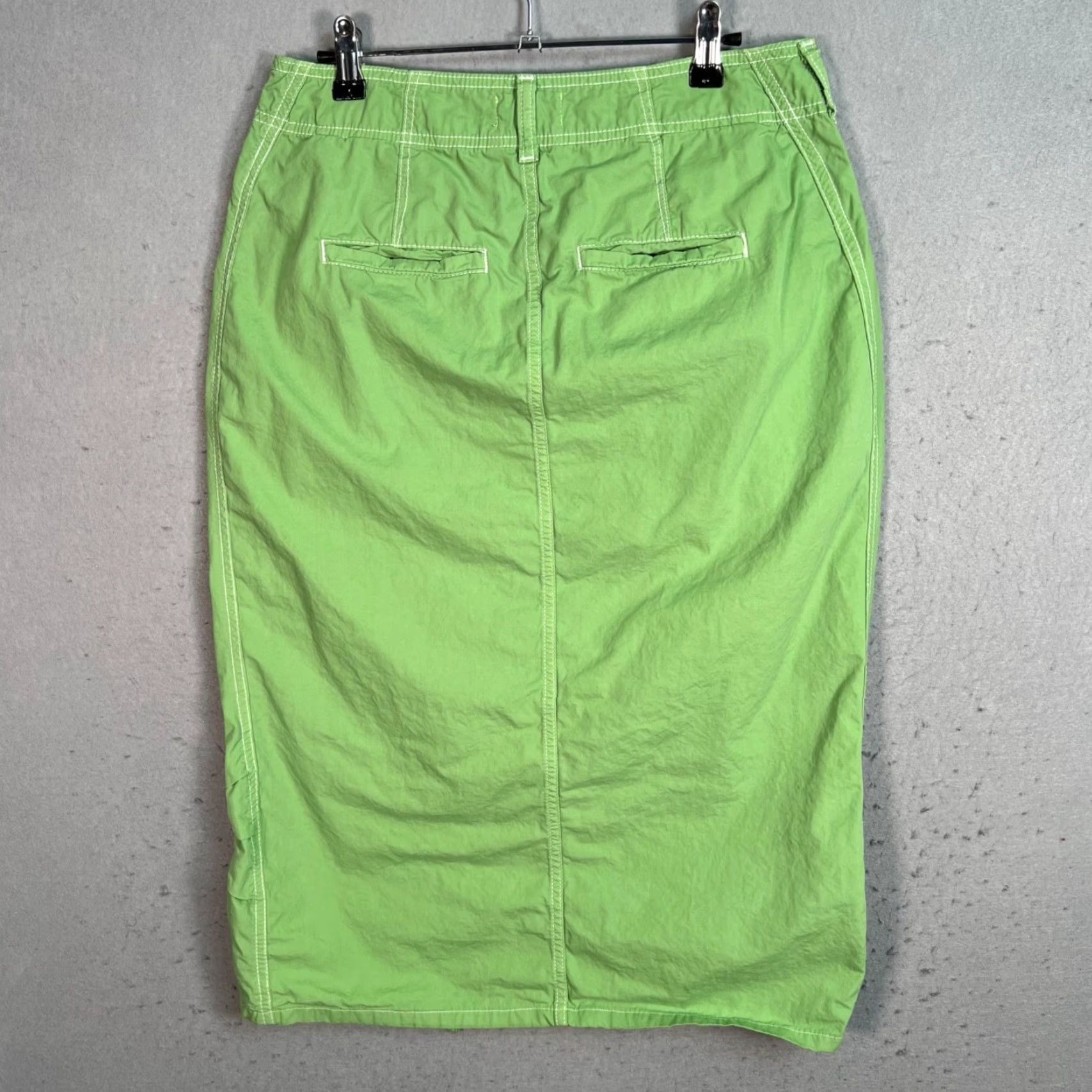 Vintage Pilcro Womens Green Pencil Skirt Size 6 Cotton Blend Pockets Size 28" / US 6 / IT 42 - 2 Thumbnail