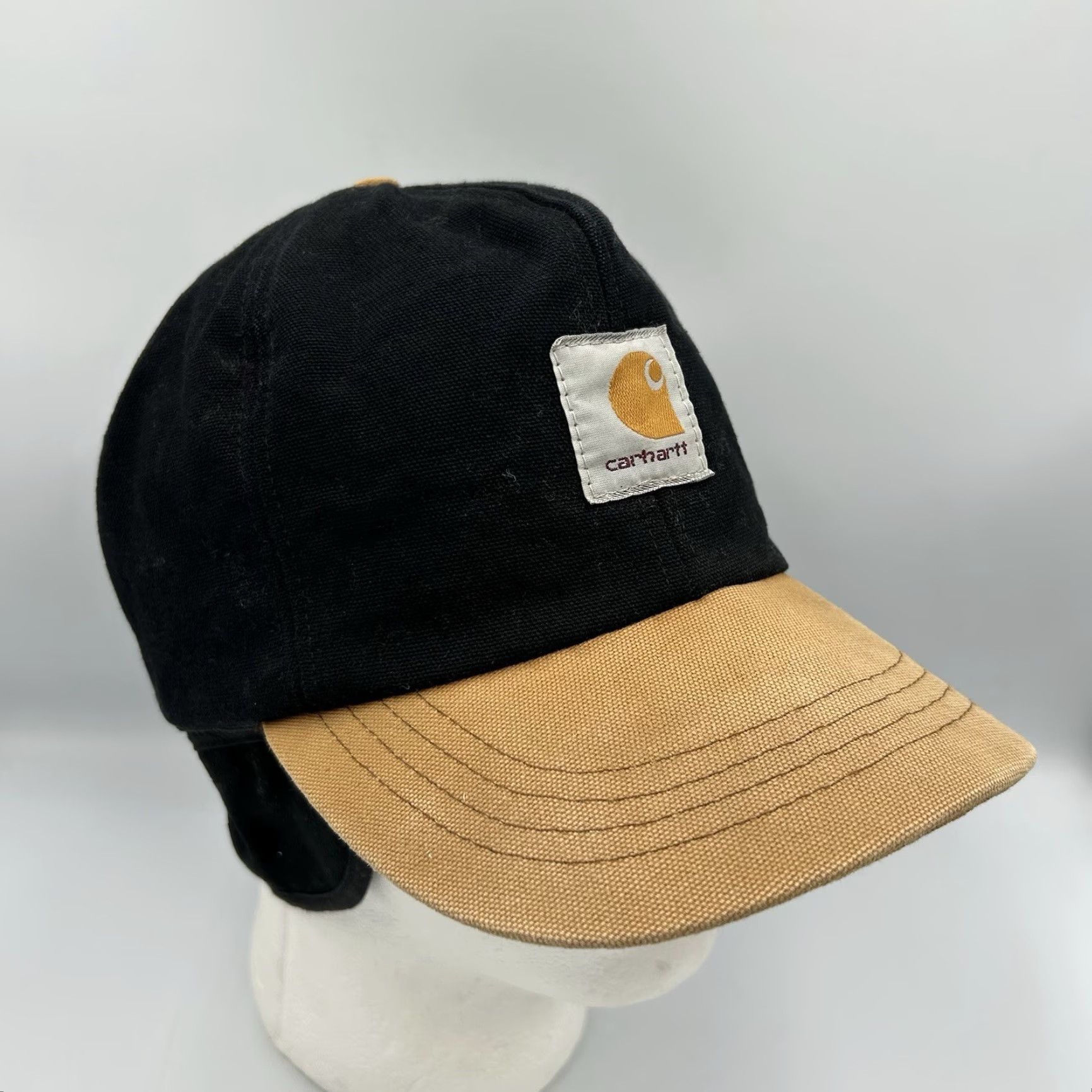Carhartt VINTAGE Carhartt Work Hat Men Size L Black 90s Flap Hat Size ONE SIZE - 2 Thumbnail