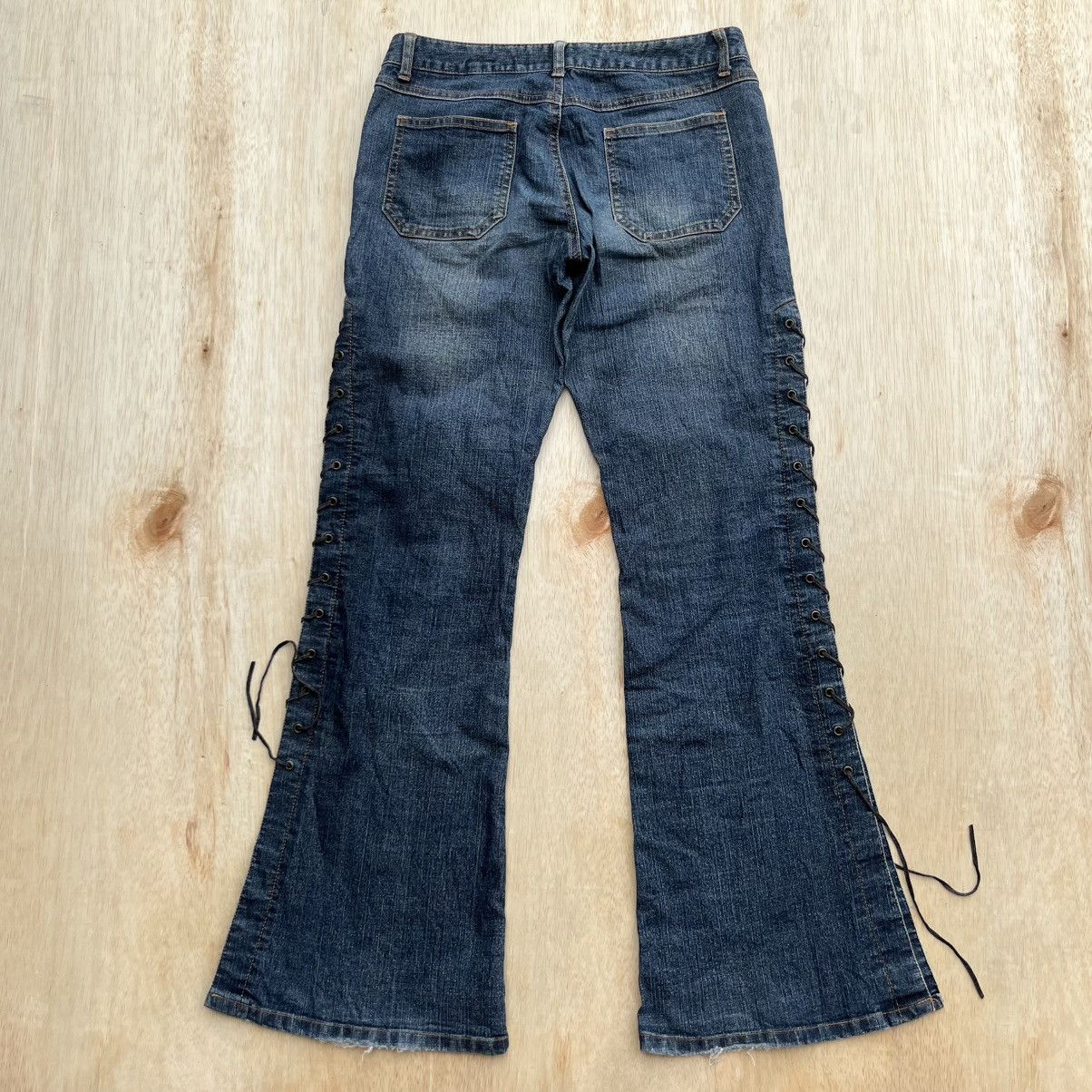 Tornado Mart PLAYCHESS JAPANESE BRAND LACE UP Y2K VINTAGE FLARED DENIM Size 30" / US 8 / IT 44 - 9 Thumbnail