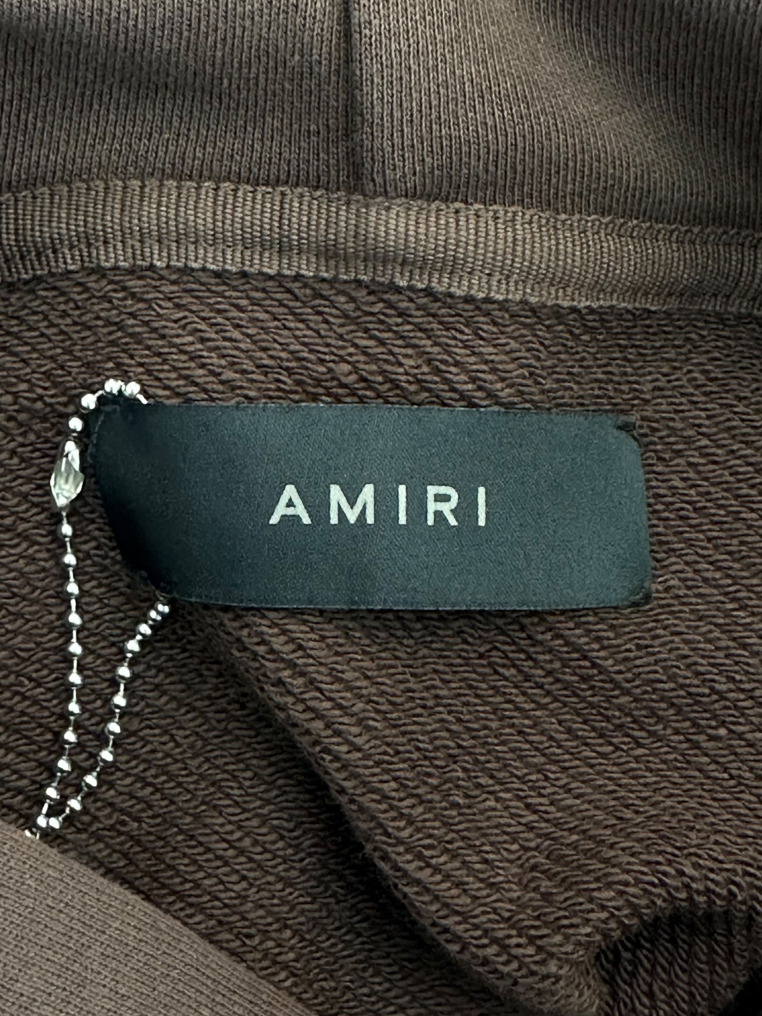 Amiri Amiri Brown & White MA Bar Logo Hoodie Size US XS / EU 42 / 0 - 3 Thumbnail