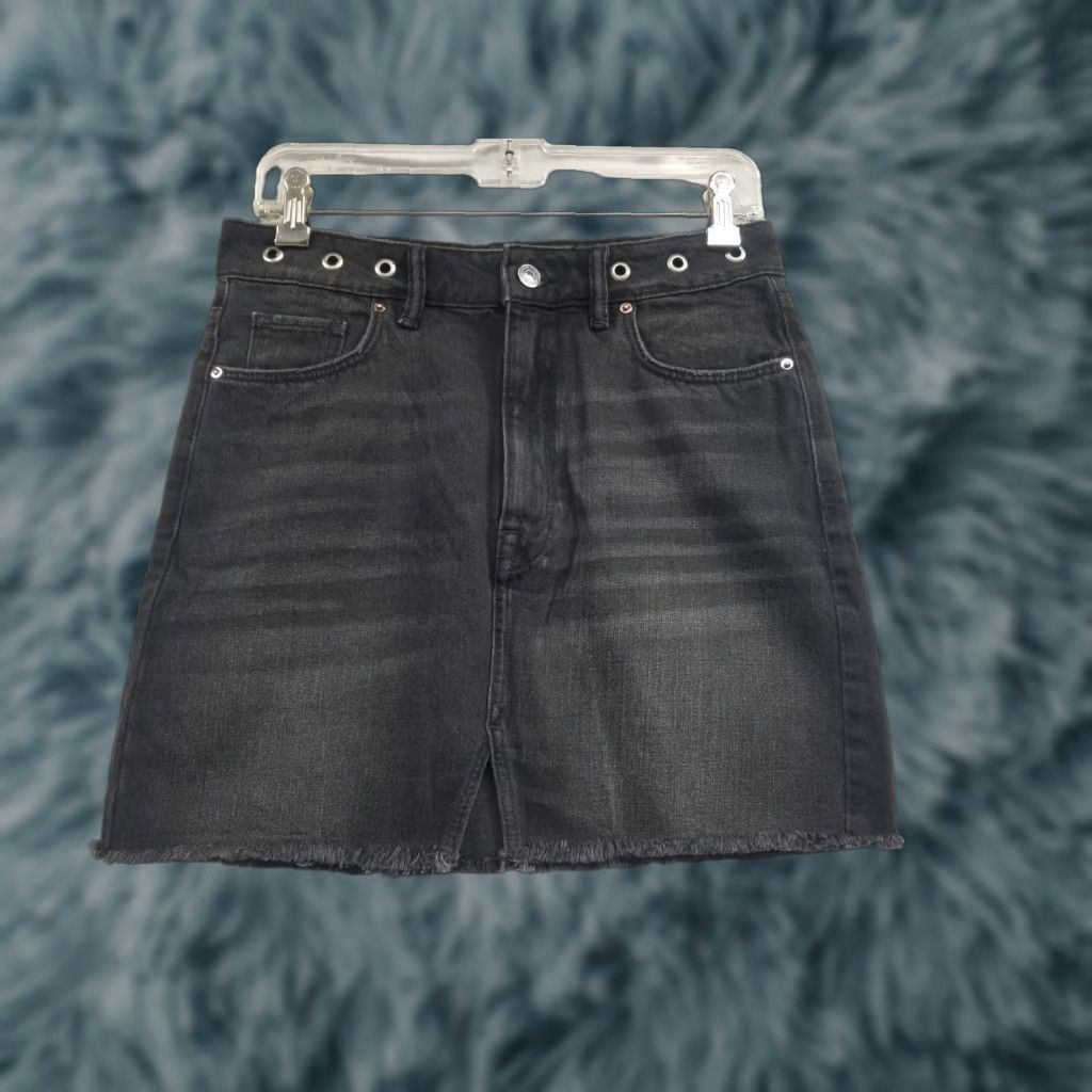 Allsaints AllSaints Skirt Denim Mini Black Size 2 Women Short Grommet Waist Lila All Saints 2 Black Mini Skirt Womens Size 26" / US 2 / IT 38 - 1 Thumbnail