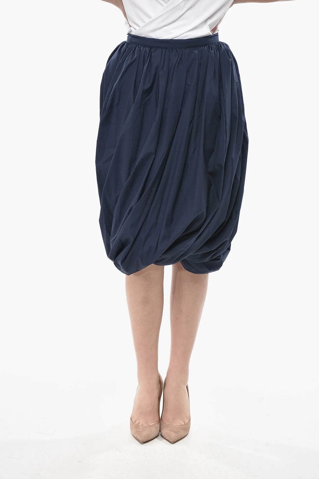 Marni og1mm0326 Cotton Midi Skirt in Blue Size 28" / US 6 / IT 42 - 1 Thumbnail