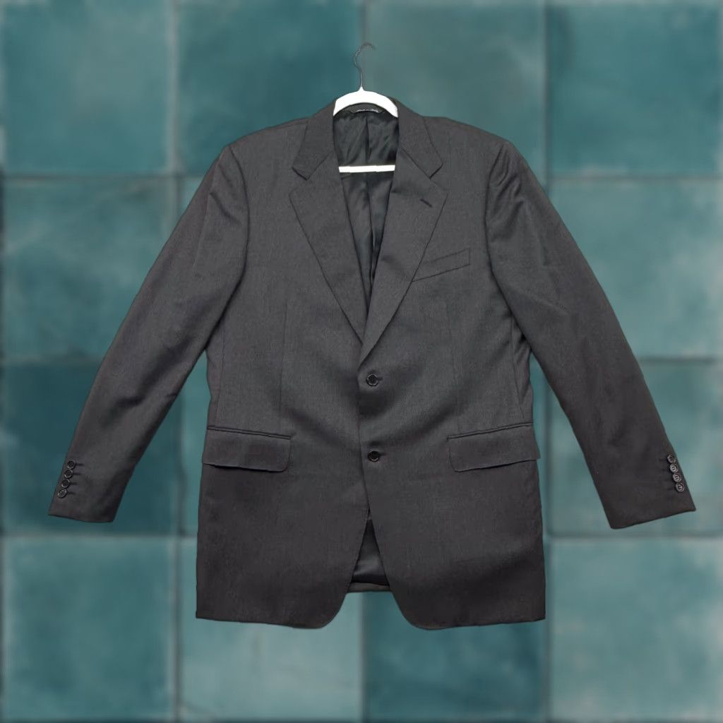 Canali Canali Blazer Sport Coat 44R Men’s Wool Gray Dark Charcoal Plaid 2 Piece Suit Jacket 54 Measurements Vintage? Size 44R - 1 Thumbnail