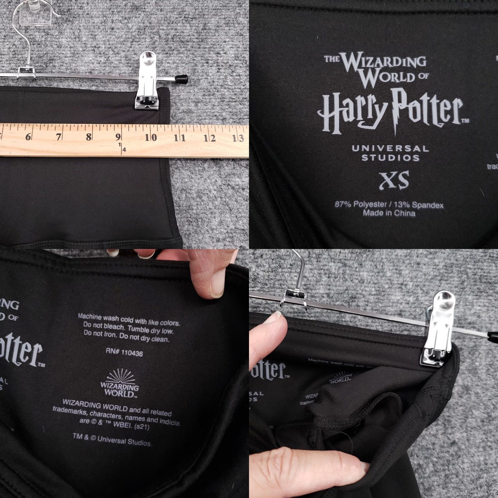 Vintage Harry Potter Leggings Women XS Black Harry Potter Stripe Activewear Gym & Training, Yoga, Walking Womens Leggings Size 26" / US 2 / IT 38 - 8 Thumbnail