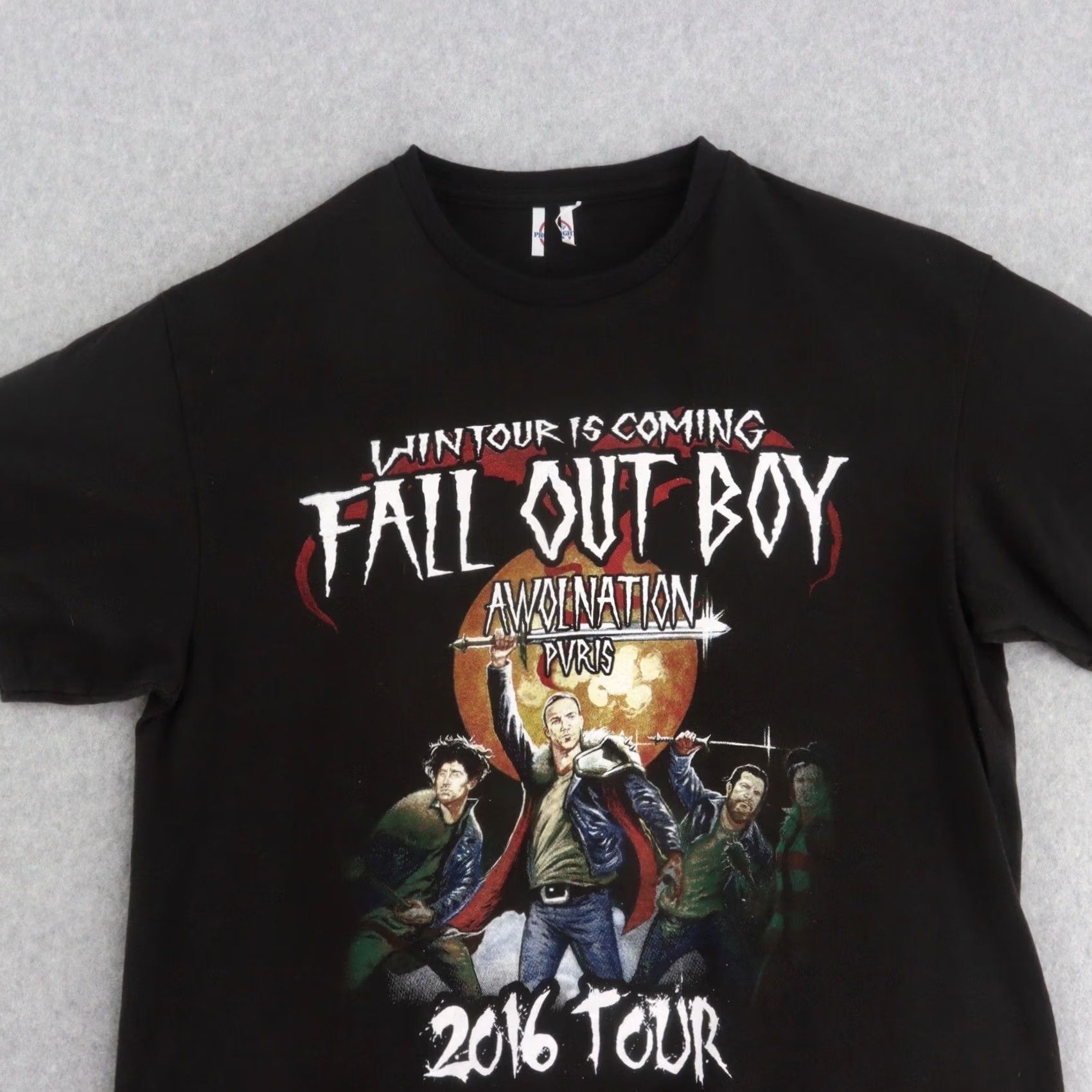 Vintage Fall Out Boy Awolnation Adult Medium Concert Tour 2016 Band Tee Short Sleeve Shirt Men M Black Womens Mens Size US 31 - 7 Thumbnail