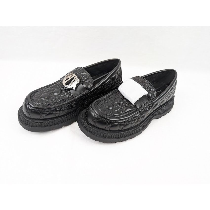 Dior o1rshd1 Buffalo Loafers Cannage Leather in Black Size US 11 / EU 44 - 18 Thumbnail
