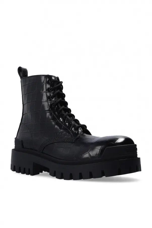 Balenciaga o1in1g0924 Strike 20mm Lace- Up Boots in Black Size US 10 / IT 40 - 4 Thumbnail