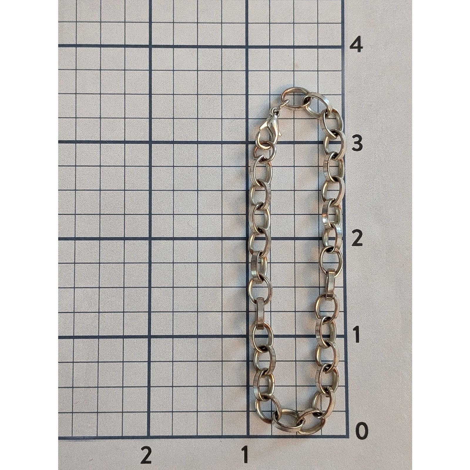 Vintage Vintage 1980s Classic Silver-Tone 7 1/2" Rolo Chain Bracelet Size ONE SIZE - 5 Thumbnail