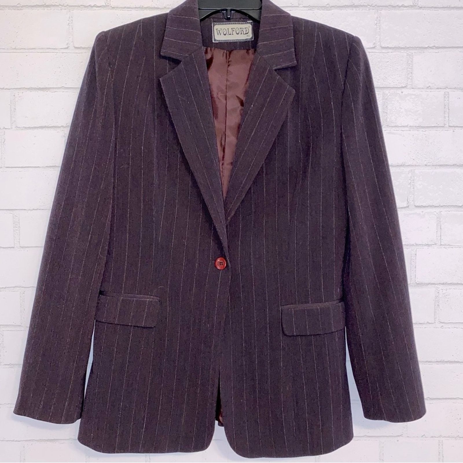 Wolford WOLFORD Germany $700 Burg Pinstripe Women’s Blazer EU40 US 6 Size M / US 6-8 / IT 42-44 - 2 Thumbnail