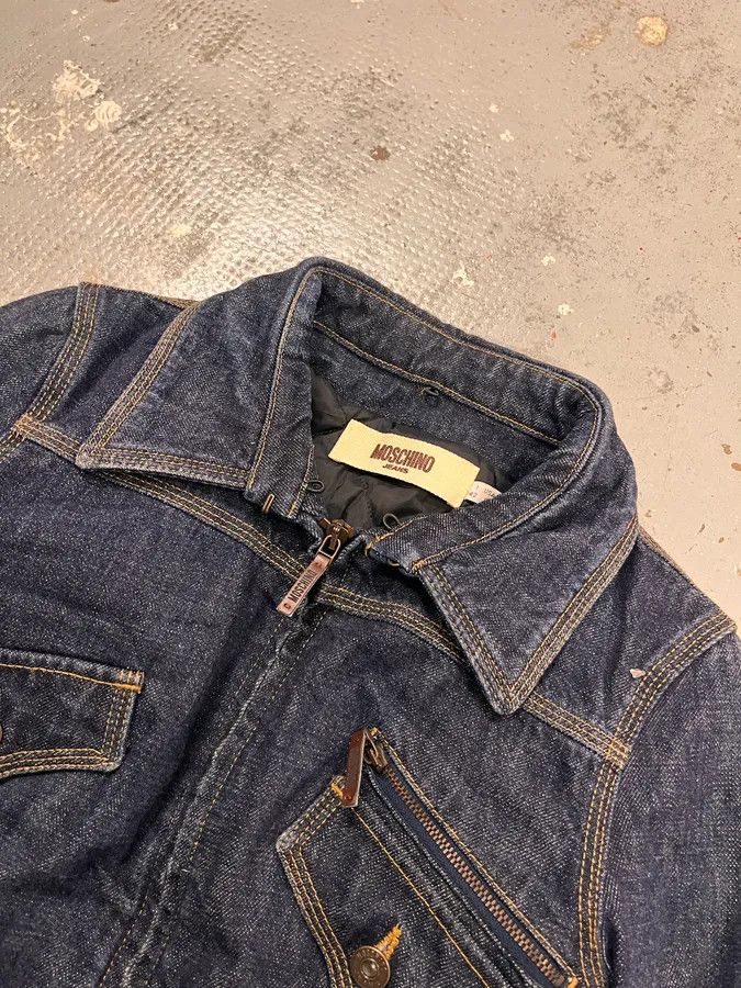 Moschino 2000s Moschino Navy Brut Cargo Denim Jacket Size M / US 6-8 / IT 42-44 - 5 Thumbnail