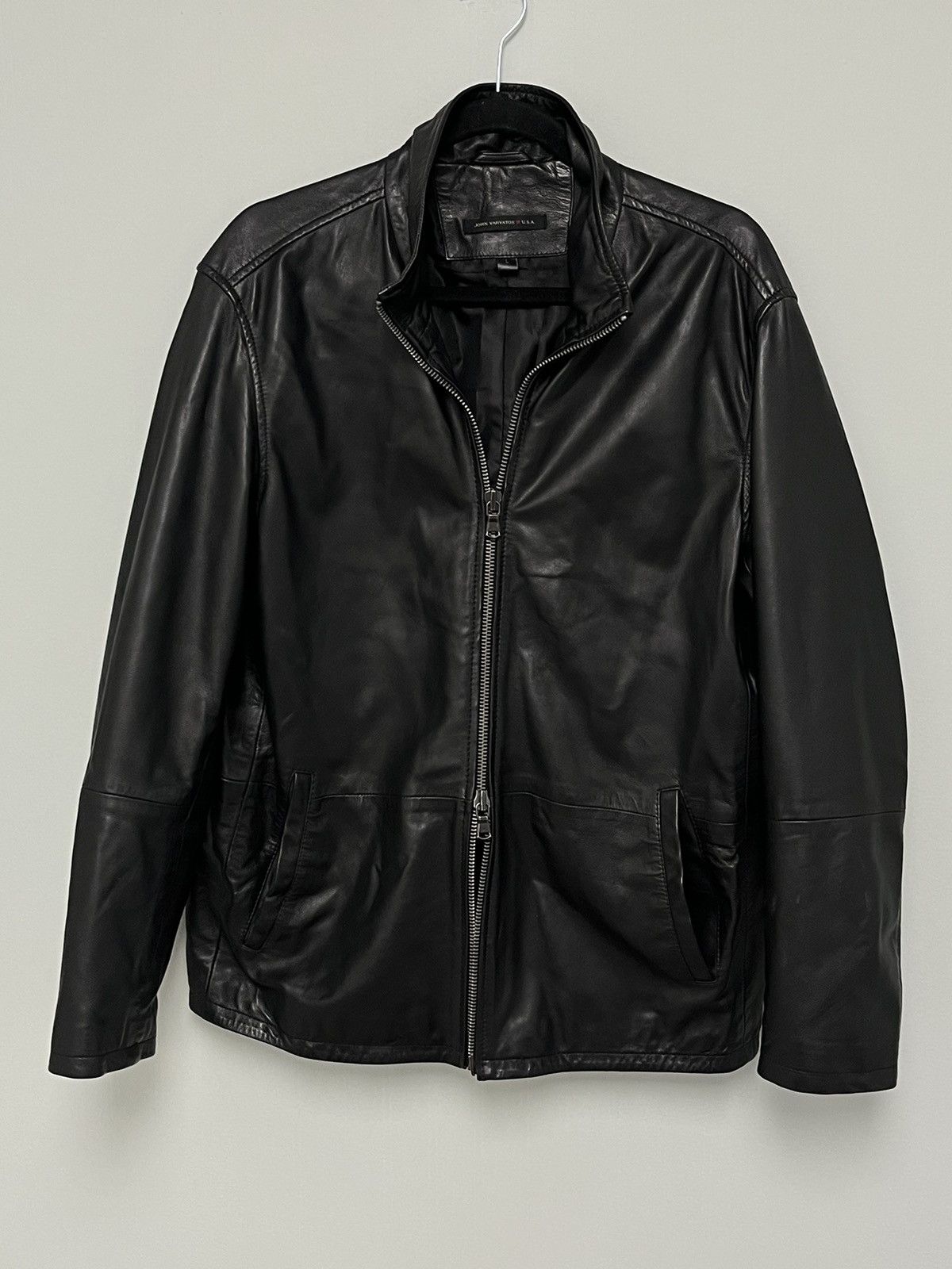 John Varvatos Slim Fit Leather Jacket. Large Size US L / EU 52-54 / 3 - 10 Thumbnail