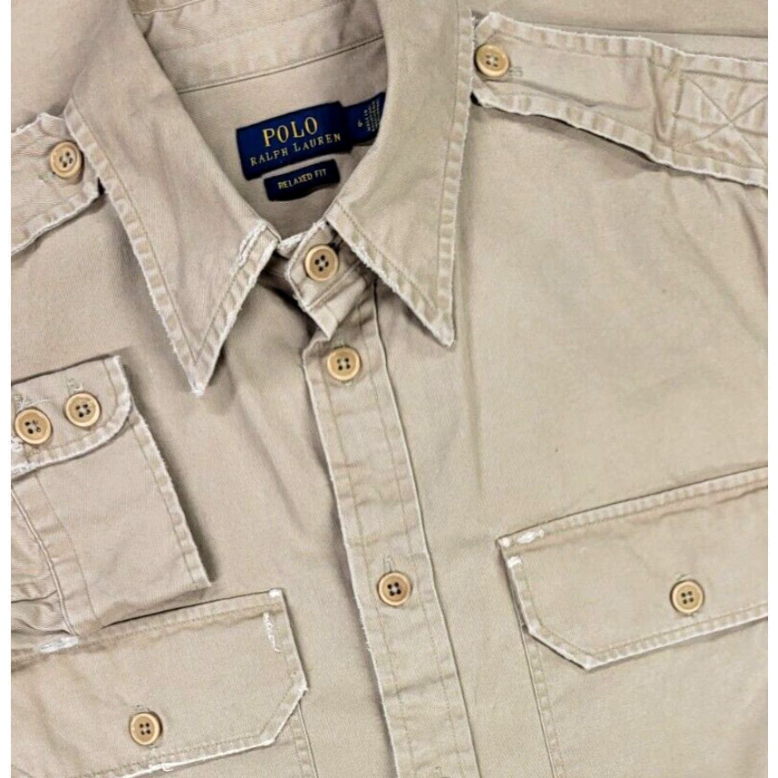 Polo Ralph Lauren Polo Ralph Lauren Womens Military Surplus Twill Beige Button Up Shirt 6 Type K-1 Size M / US 6-8 / IT 42-44 - 2 Thumbnail