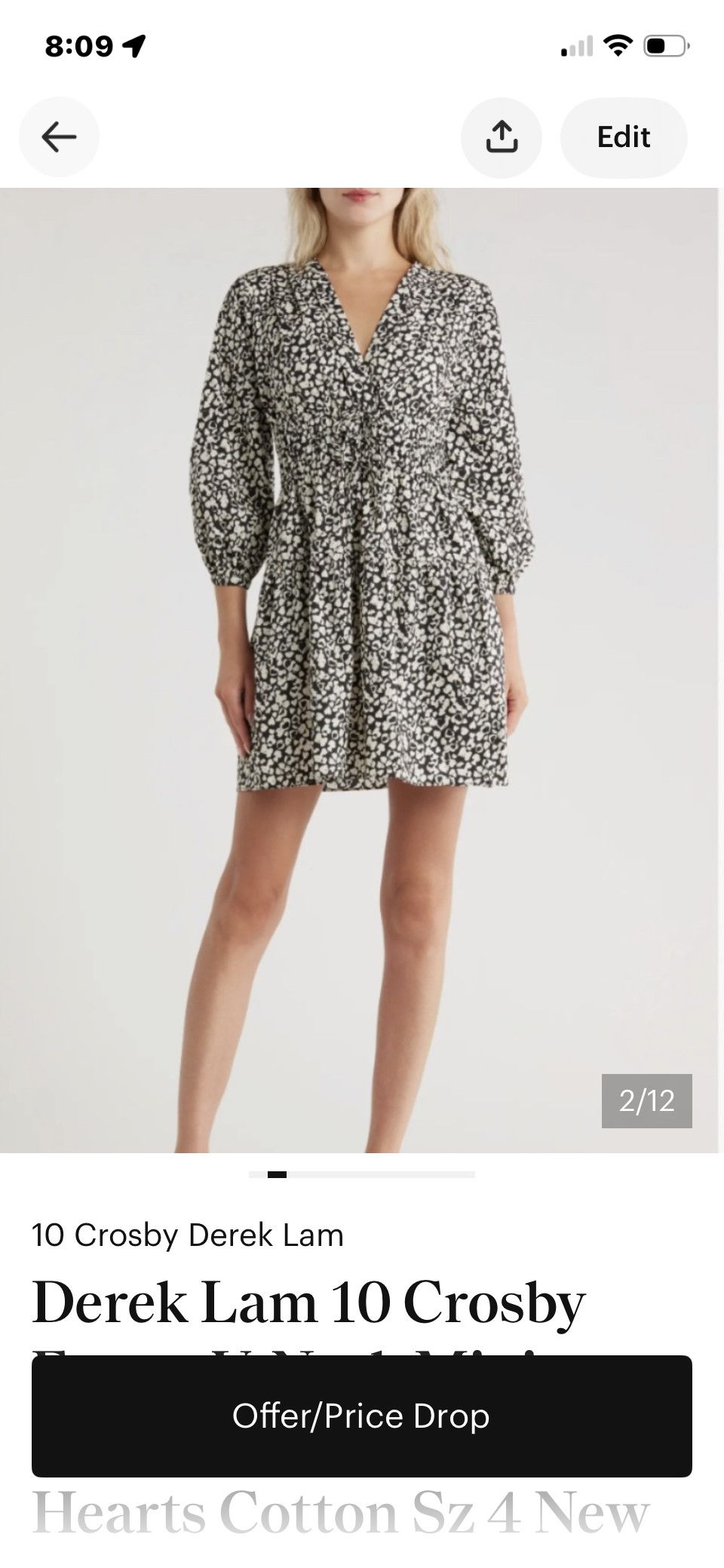 Derek Lam 10 Crosby Derek Lam 10 Crosby V-Neck Mini Dress Hearts Cotton Sz 4 New Size S / US 4 / IT 40 - 2 Thumbnail