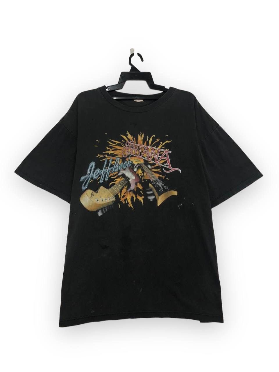 Band Tees vintage 1995 Santana Jeff Beck guitarist Size US XL / EU 56 / 4 - 1 Thumbnail