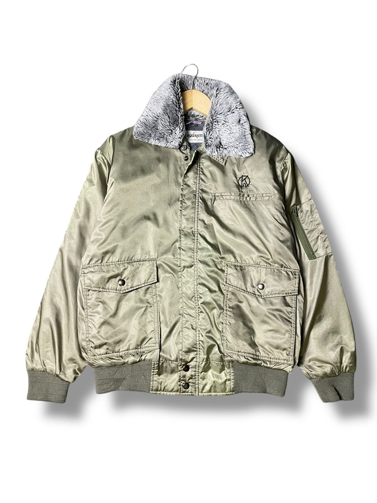 Aggress Japanese Brand Hidden Zipper Jacket (68)