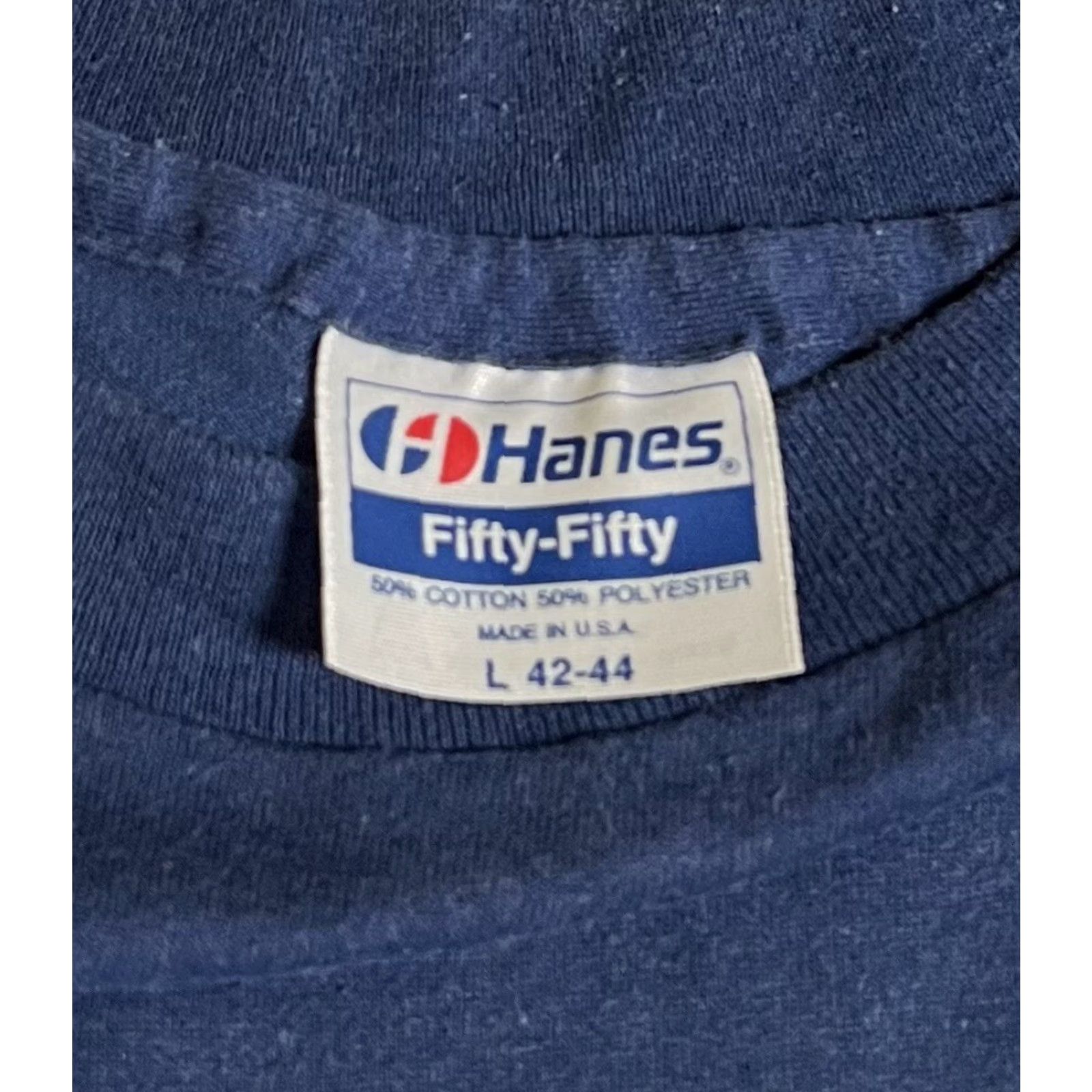 Hanes VINTAGE Samson Thoracic Surgical Society T-Shirt Single Stitch Large Blue Doctor Mens L Blue Cotton Blend Size US L / EU 52-54 / 3 - 3 Thumbnail