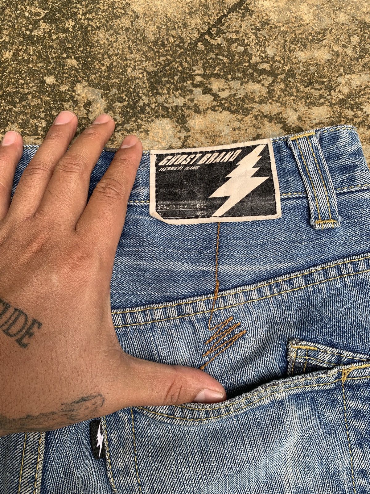 If Six Was Nine × Japanese Brand 2000s Ghost Brand Technical Disstressed Style Jeans Pants Size 29" - 10 Thumbnail