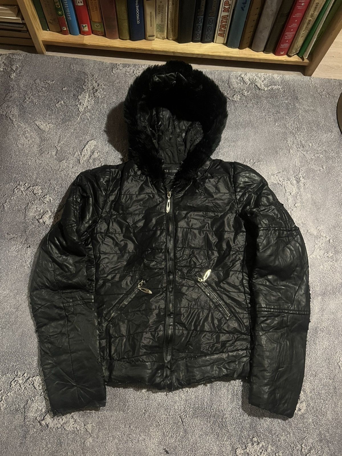 Vintage Designer Leather Jacket Faded / Distressed Number Nine Style Size US S / EU 44-46 / 1 - 1 Thumbnail