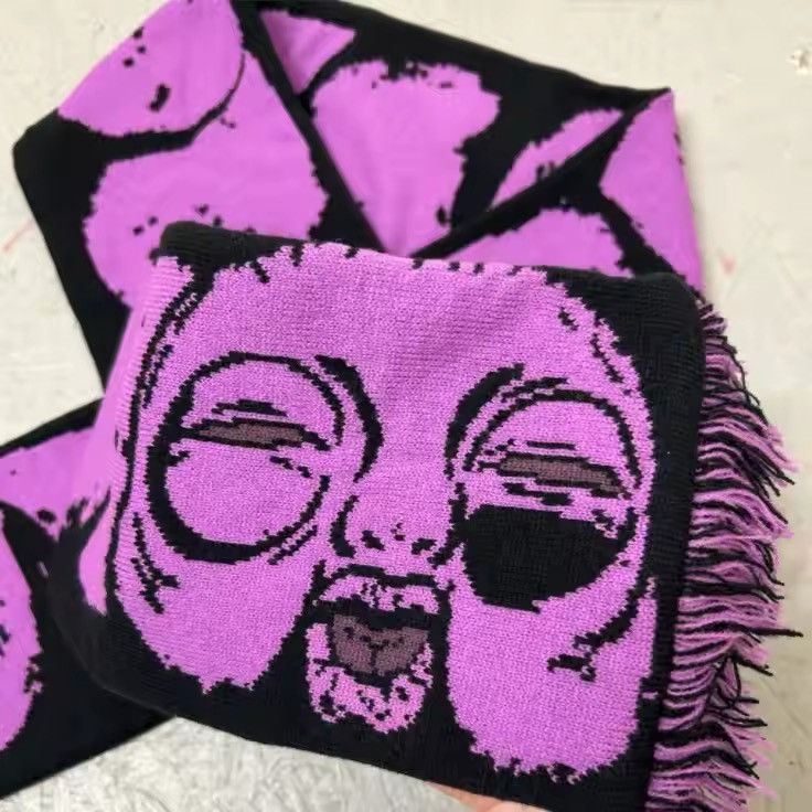 Japanese Brand × Vintage Gothic Anime Graphic Knitted Scarf Size ONE SIZE - 5 Thumbnail