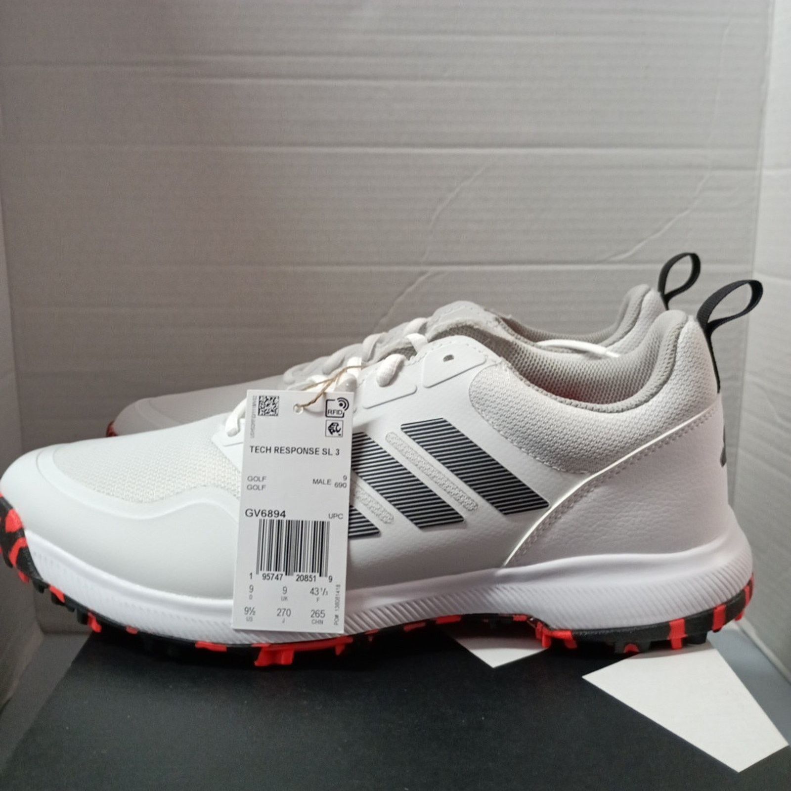 Adidas Adidas Men's Tech 3.0 Spikeless Golf Shoes Size 9.5 M White Size US 9.5 / EU 42-43 - 3 Thumbnail
