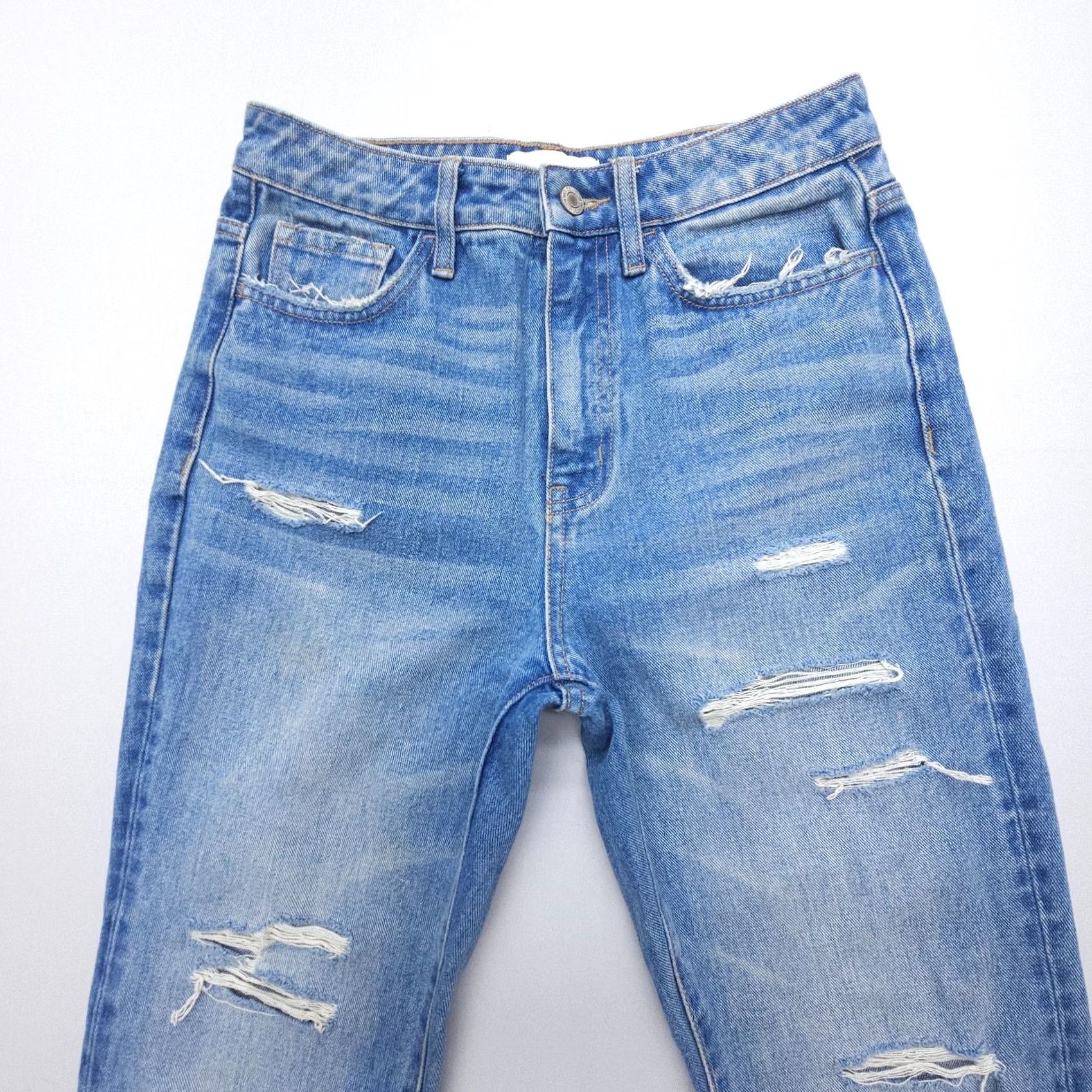 Vintage VERVET Jeans Womens 26 x 26" High Rise Straight Blue Distressed Rigid Cotton Jeans Jeans blue Distressed City 90s Mens Girls Size 26" / US 2 / IT 38 - 4 Thumbnail