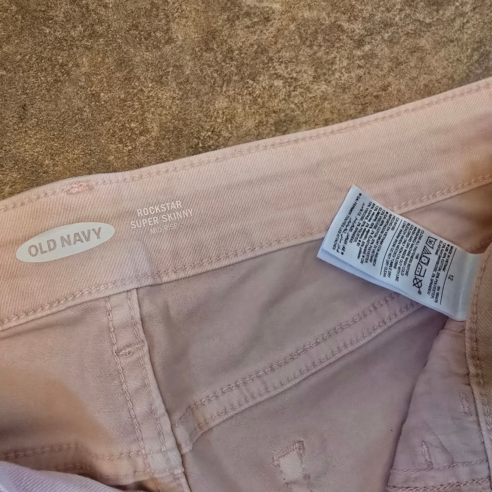 Old Navy Light Pink Rockstar | OLD NAVY | Super Skinny Colored Jean Size 34" / US 12 / IT 48 - 3 Thumbnail