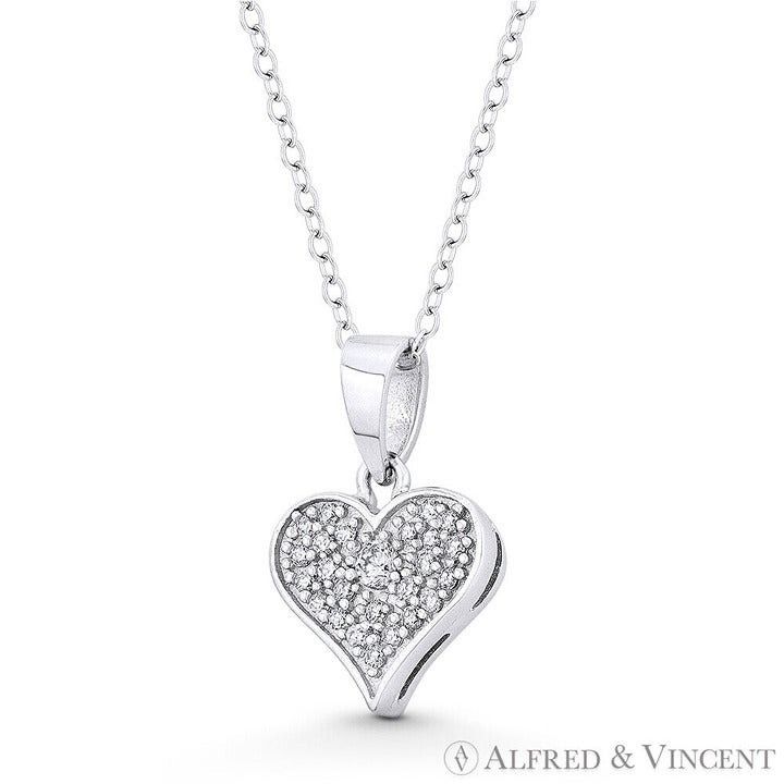 Other Heart Charm CZ Crystal Pave 19x13mm Pendant Size ONE SIZE - 1 Preview