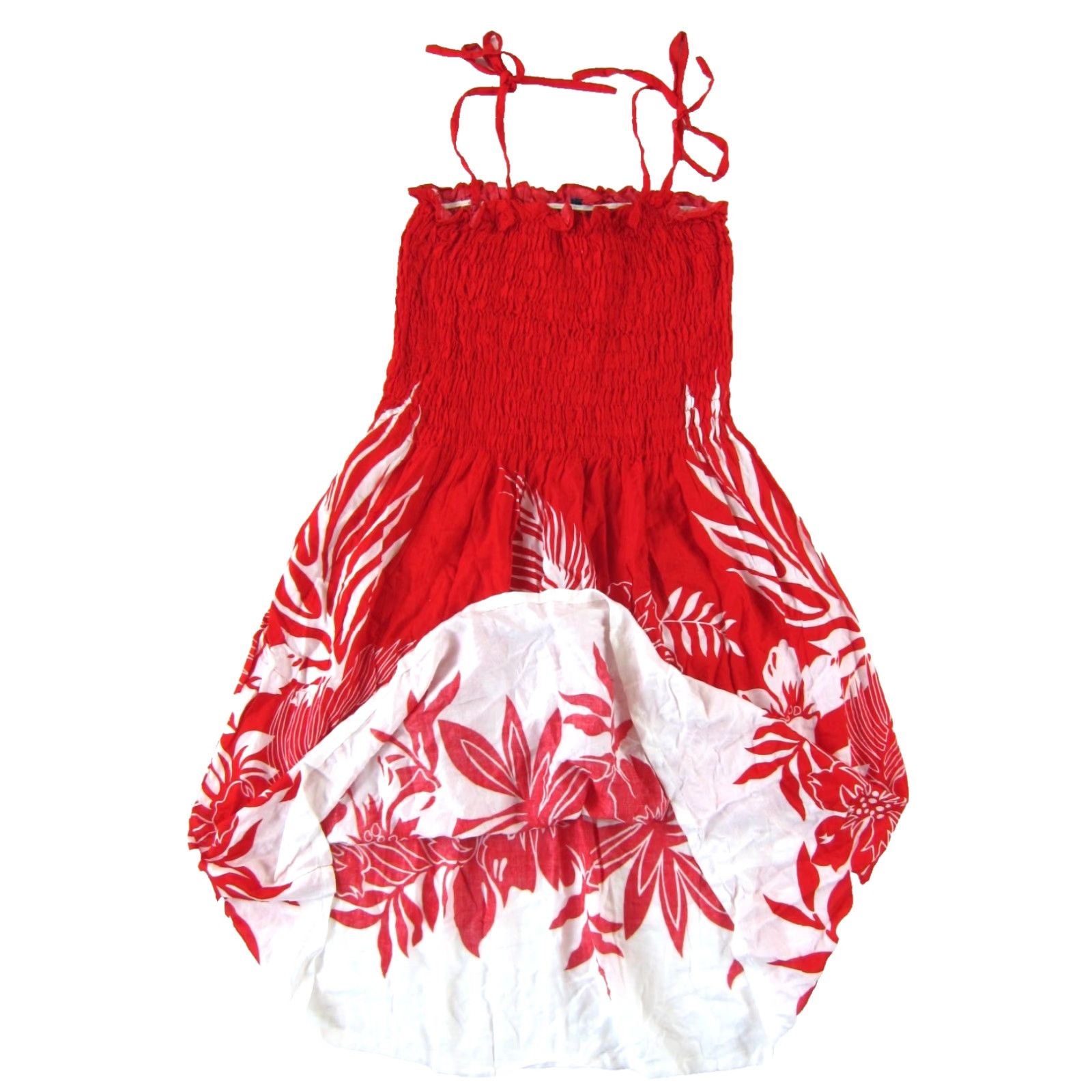 Vintage VINTAGE Hibiscus Collection Hawaii Red White Floral Rayon Tie Slip Tank Sun Dress M Size M / US 6-8 / IT 42-44 - 5 Thumbnail