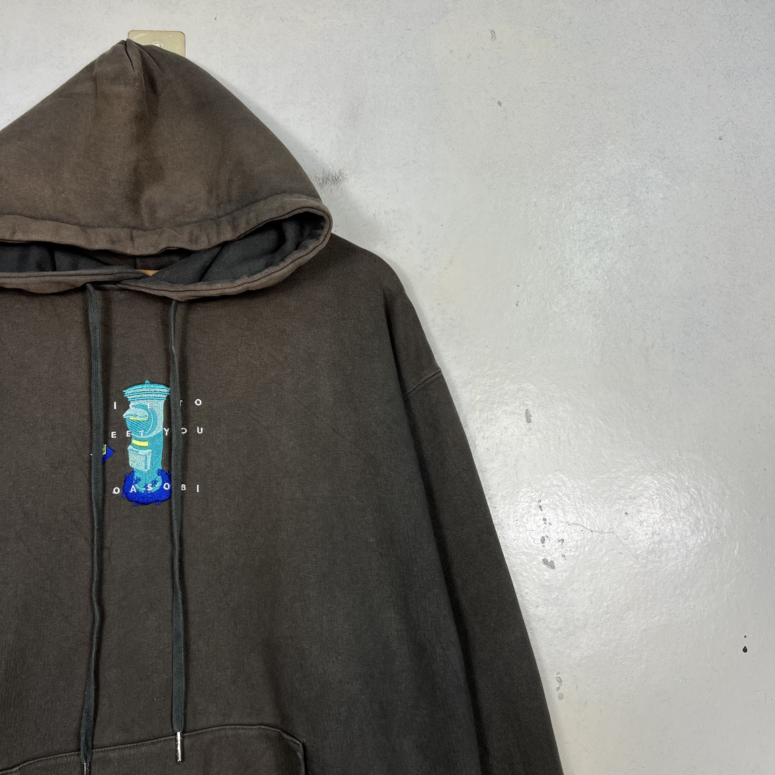 Japanese Brand YOASOBI Sun Faded Green Pullover Hoodies #3836-C175 Size US L / EU 52-54 / 3 - 4 Thumbnail