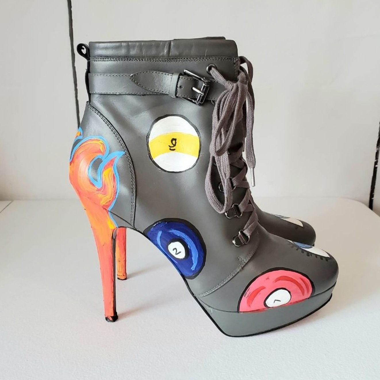 Other Paris Hilton Trinity Custom Art Leather Stiletto Booties Size US 11 / IT 41 - 2 Thumbnail