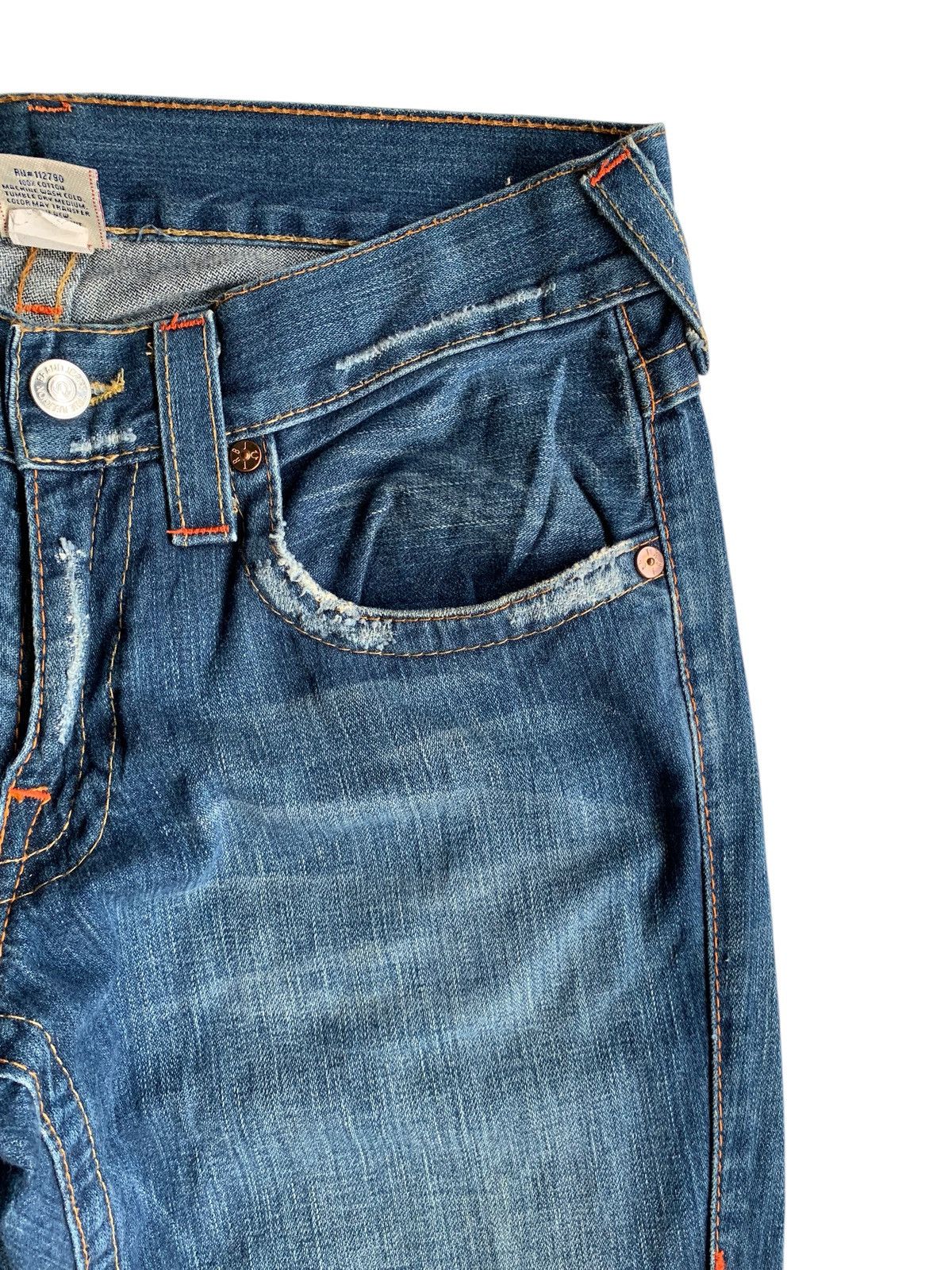 Japanese Brand FLARE 💥 TRUE RELIGION MADE IN USA PUNK STYLE DENIM JEANS Size US 34 / EU 50 - 10 Thumbnail
