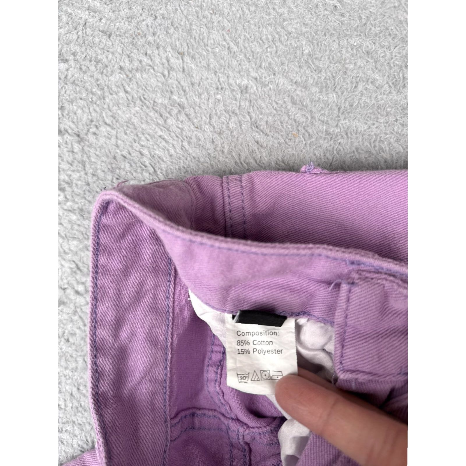 Shein SHEIN Jeans Purple High Rise Straight Leg Raw Hem Denim Pants 22x29 Women XS-2 Size 26" / US 2 / IT 38 - 7 Thumbnail