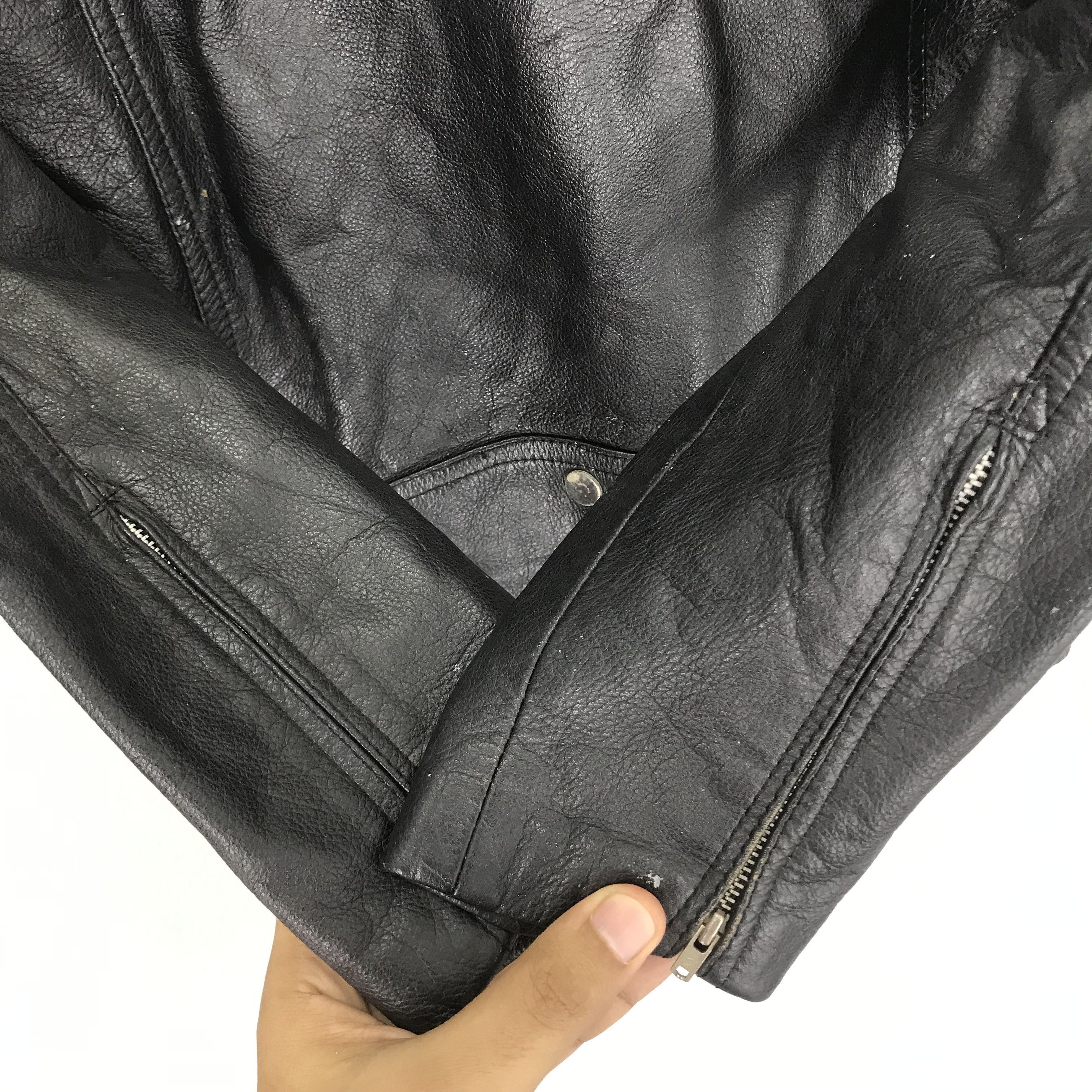 Japanese Brand × Vintage Vintage 90's Casual Leather Jacket Japan Black Double Collar Size US M / EU 48-50 / 2 - 8 Thumbnail