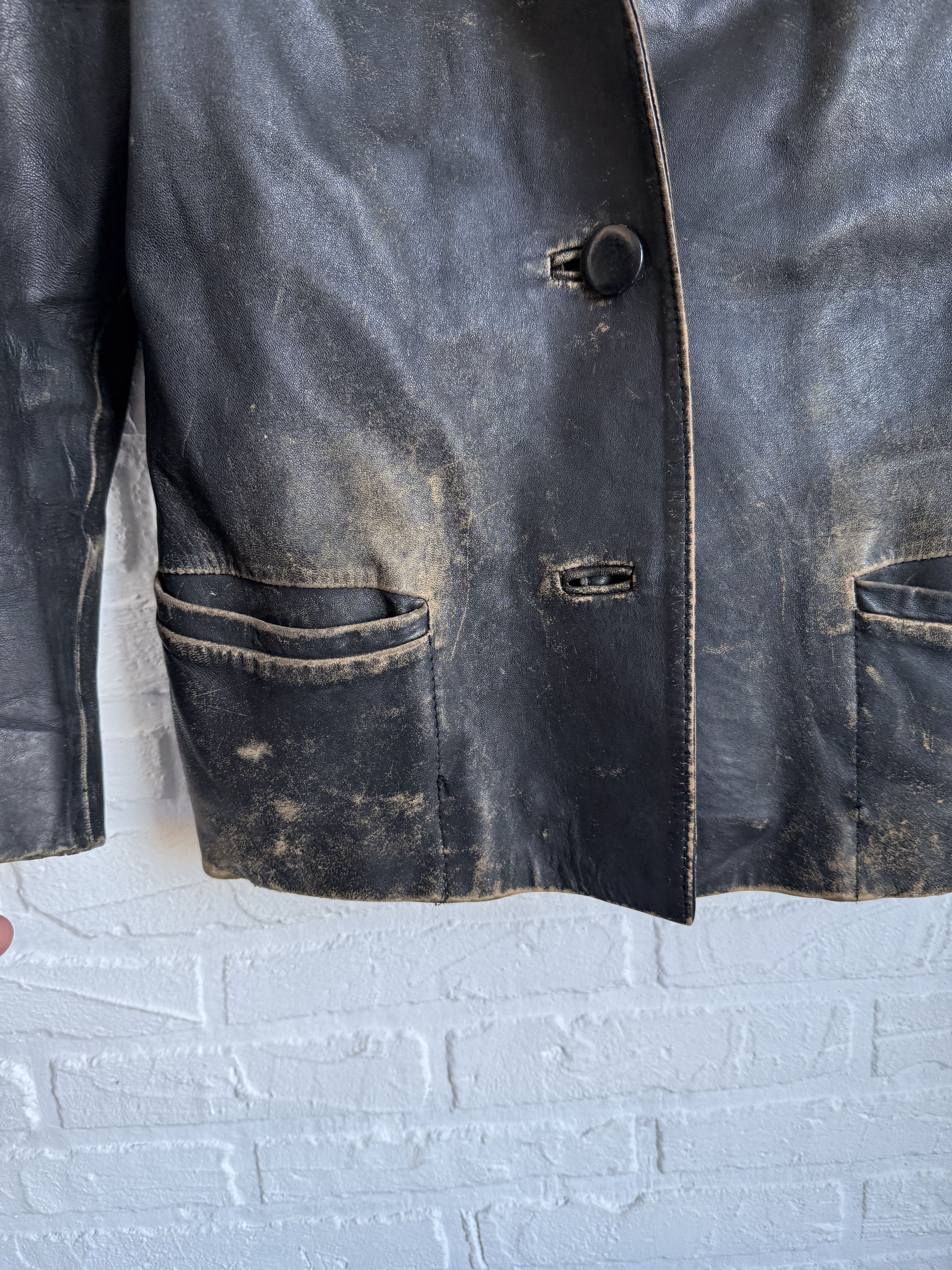 Other Vintage 60s 70s Cabretta Skins Distressed leather jacket Size US S / EU 44-46 / 1 - 11 Thumbnail