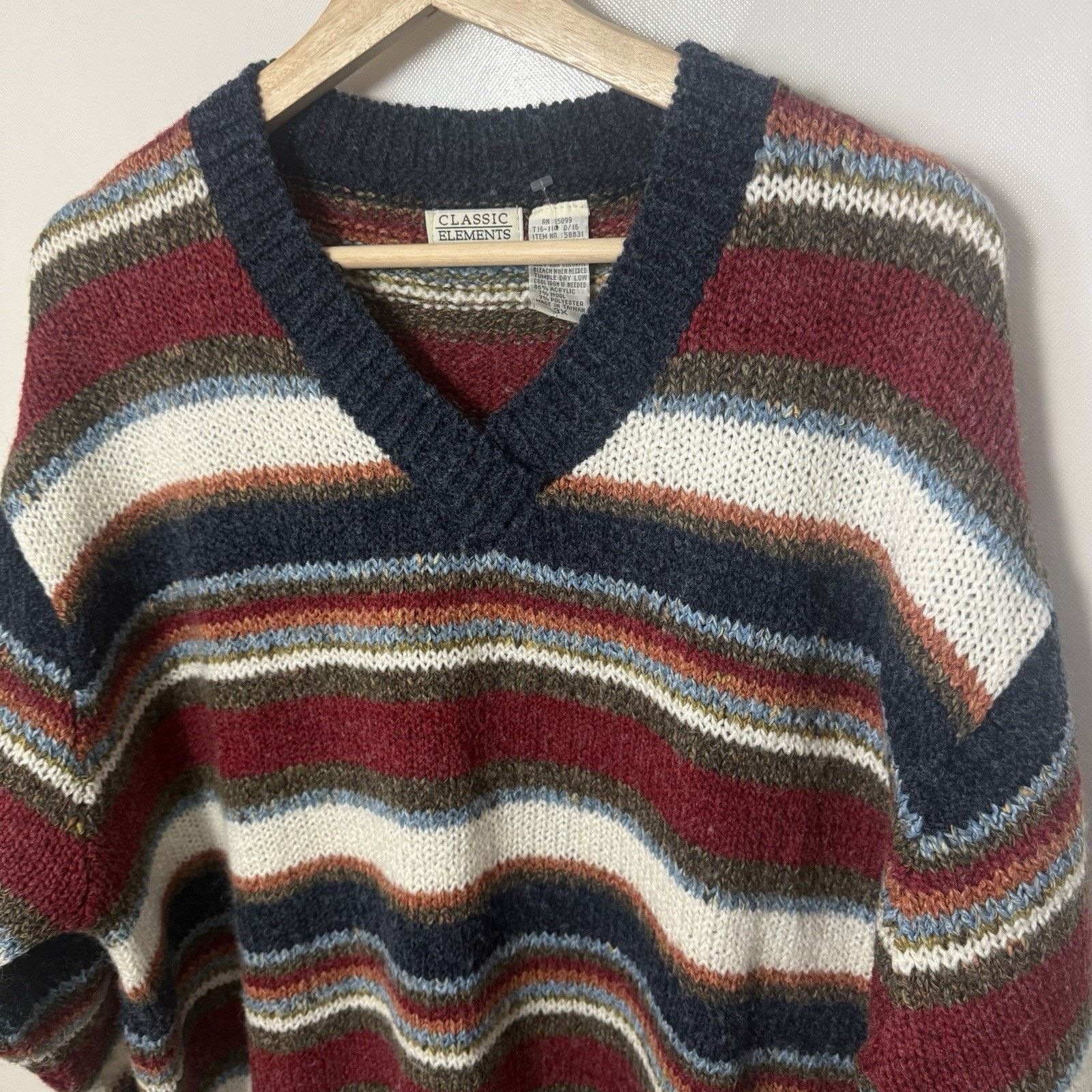 Other Vtg Classic Elements Wool Sweater Pullover V-Neck Classic Size 3XL / US 20-22 - 4 Thumbnail