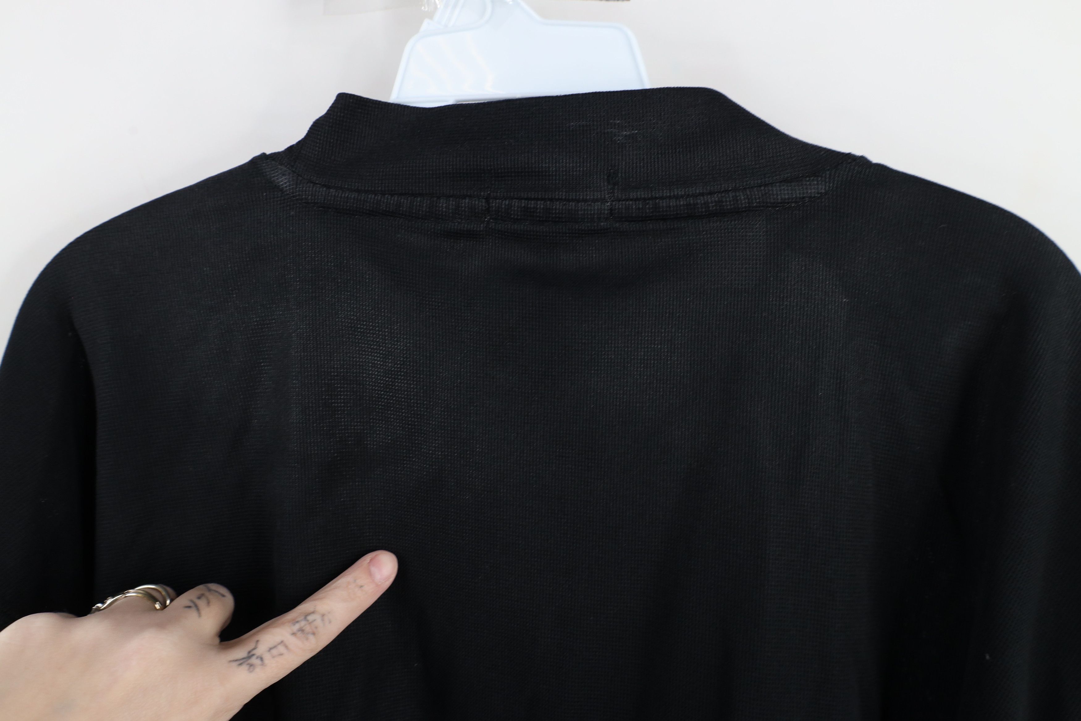 Vintage Vintage 90s Streetwear Mock Neck Long Sleeve T-Shirt Black Size US XL / EU 56 / 4 - 10 Thumbnail