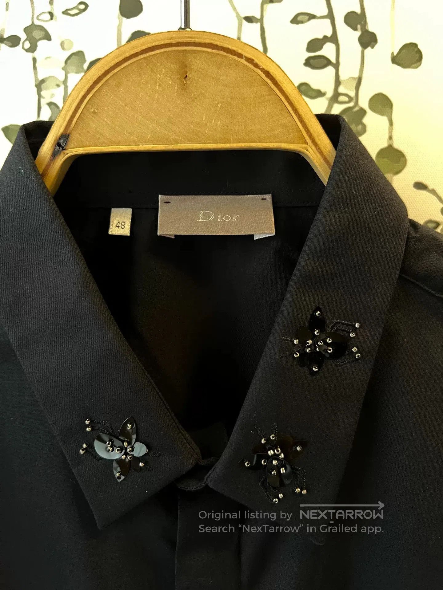 Dior Dior Black Long Sleeve Shirt with Beads. Size US M / EU 48-50 / 2 - 7 Thumbnail