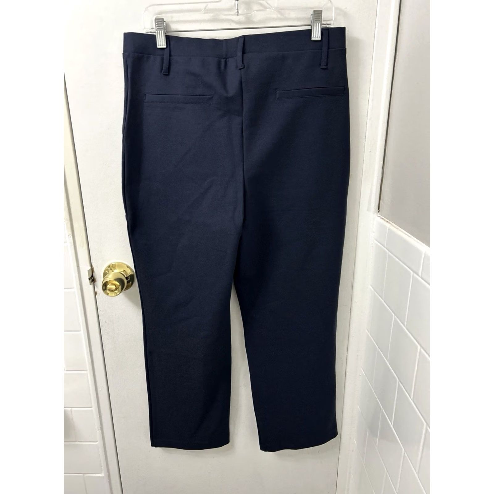 Quince Quince Pants Womens Large 32x26 Navy Ultra-Stretch Ponte Straight Leg NWT Size 36" / US 14 / IT 50 - 6 Thumbnail