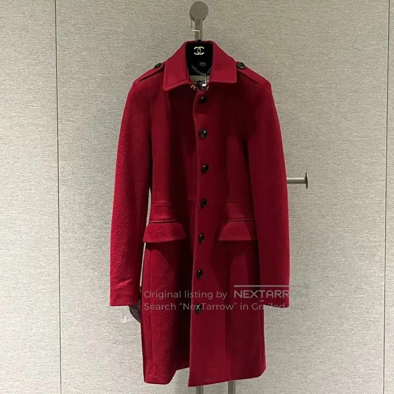 Burberry Burberry Red Wool Long Coat for Women. Size S / US 4 / IT 40 - 1 Thumbnail