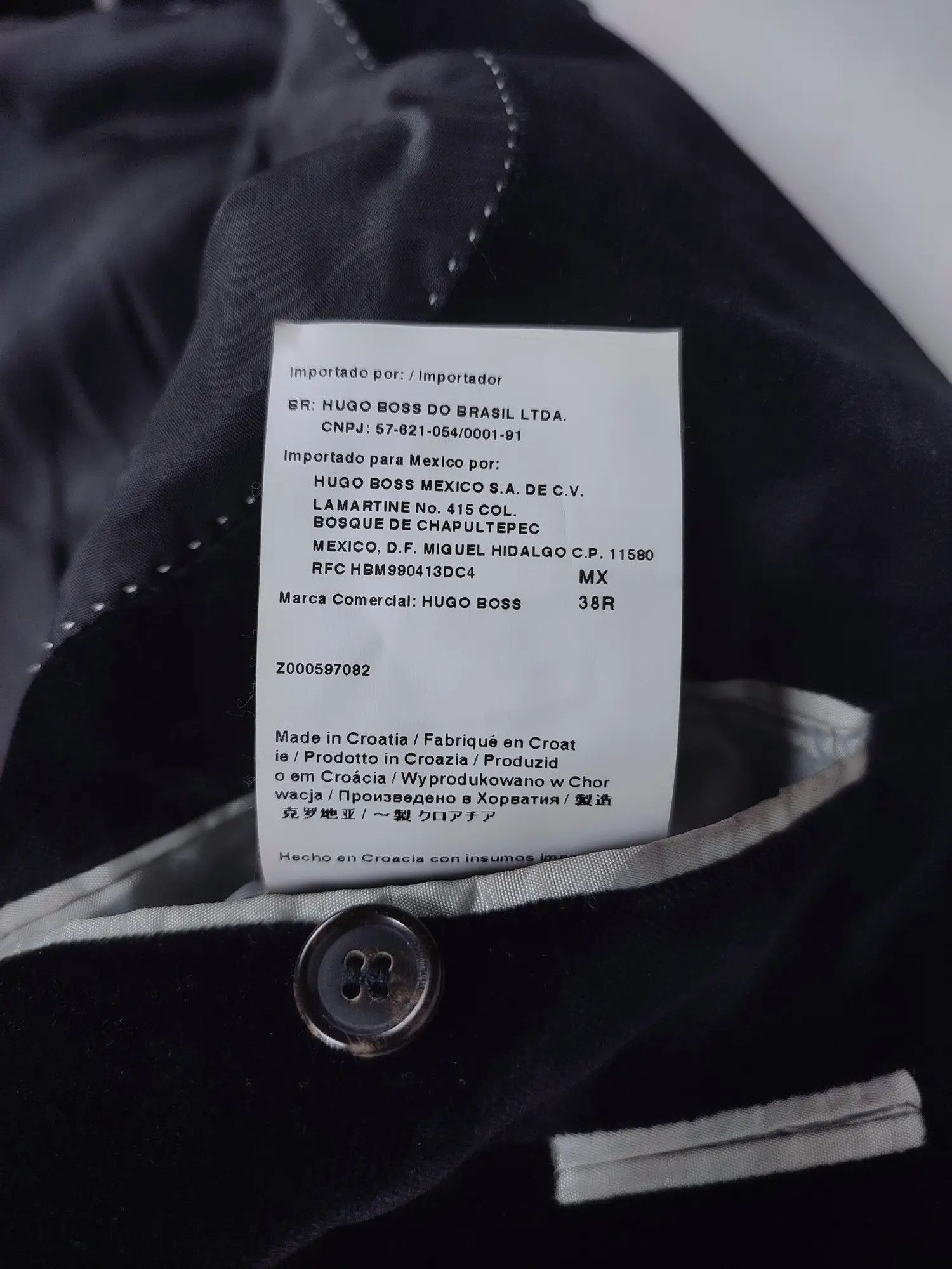 Hugo Boss Hugo Boss Leather Sleeve Velour Blazer Vintage Size 38R - 20 Thumbnail